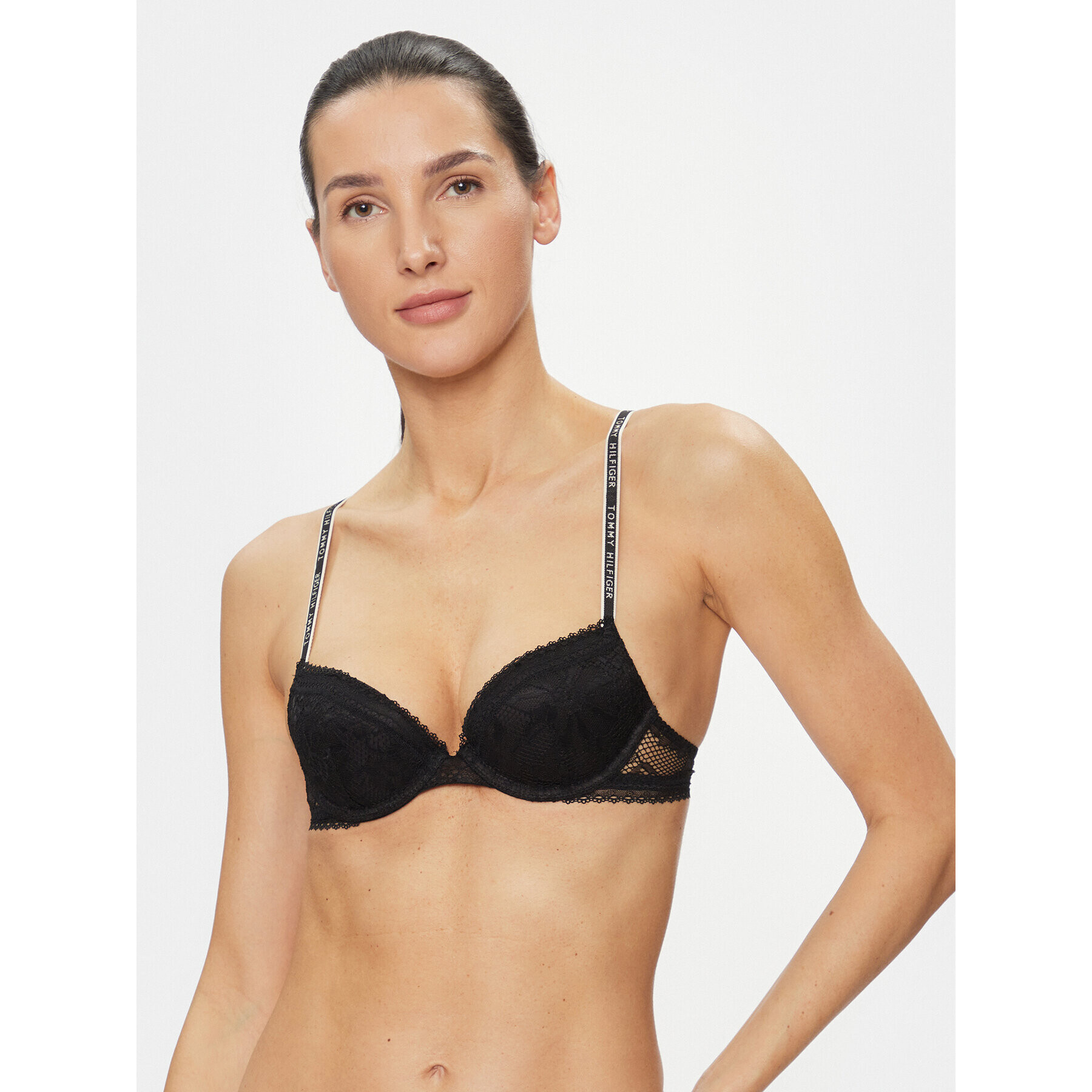 Tommy Hilfiger Сутиен push-up UW0UW04755 Черен - Pepit.bg