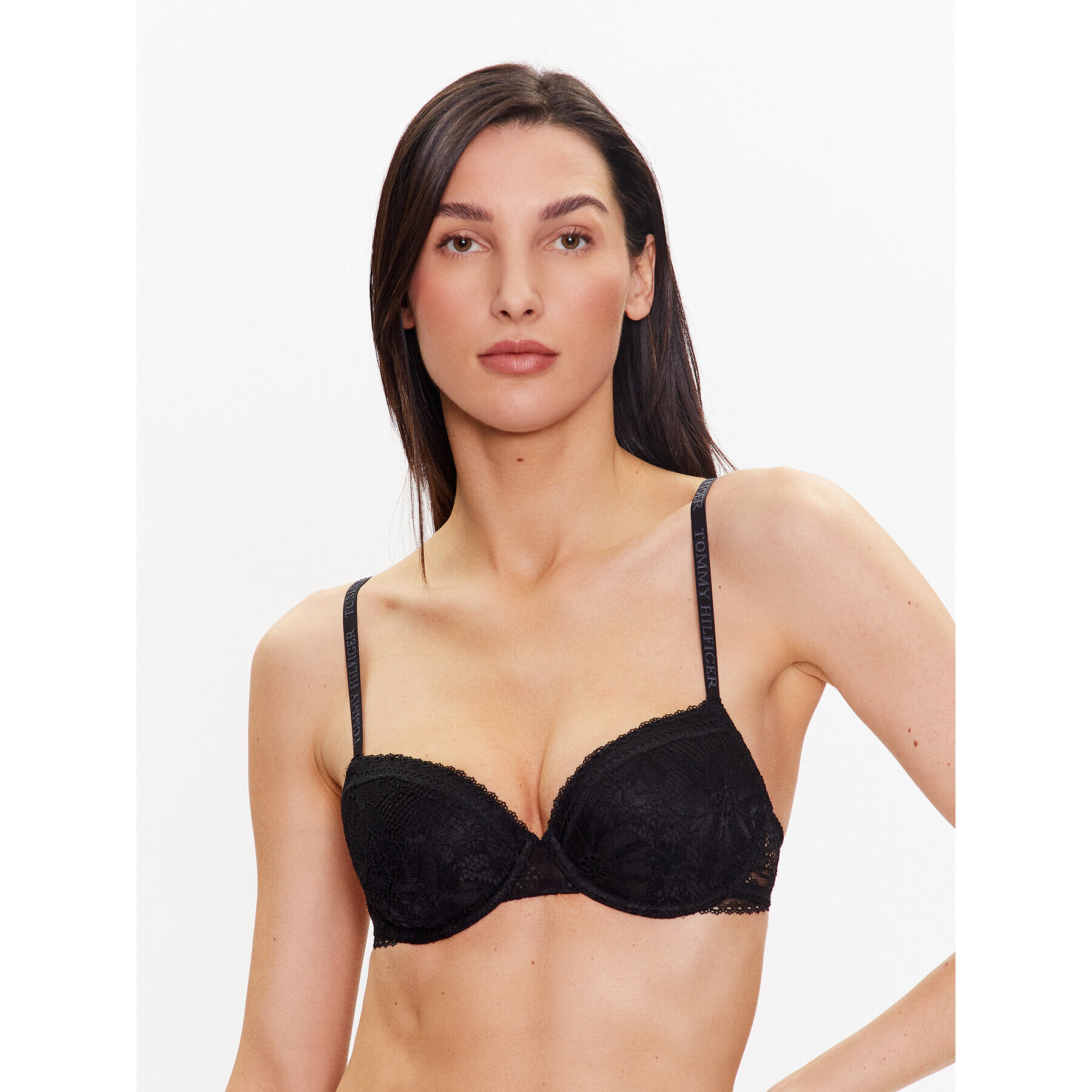 Tommy Hilfiger Сутиен с банели UW0UW04267 Черен - Pepit.bg