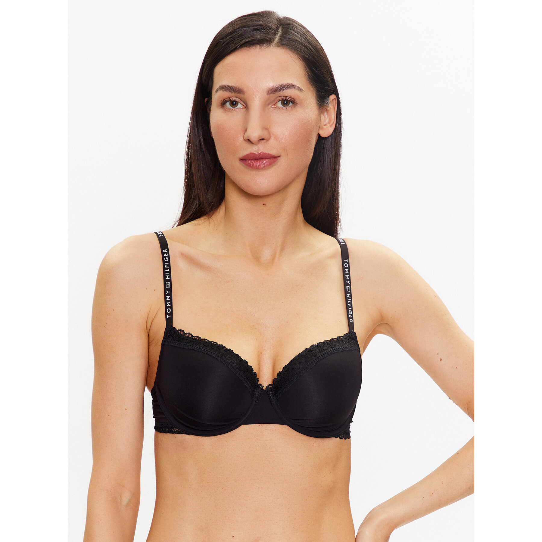 Tommy Hilfiger Сутиен с банели UW0UW04546 Черен - Pepit.bg