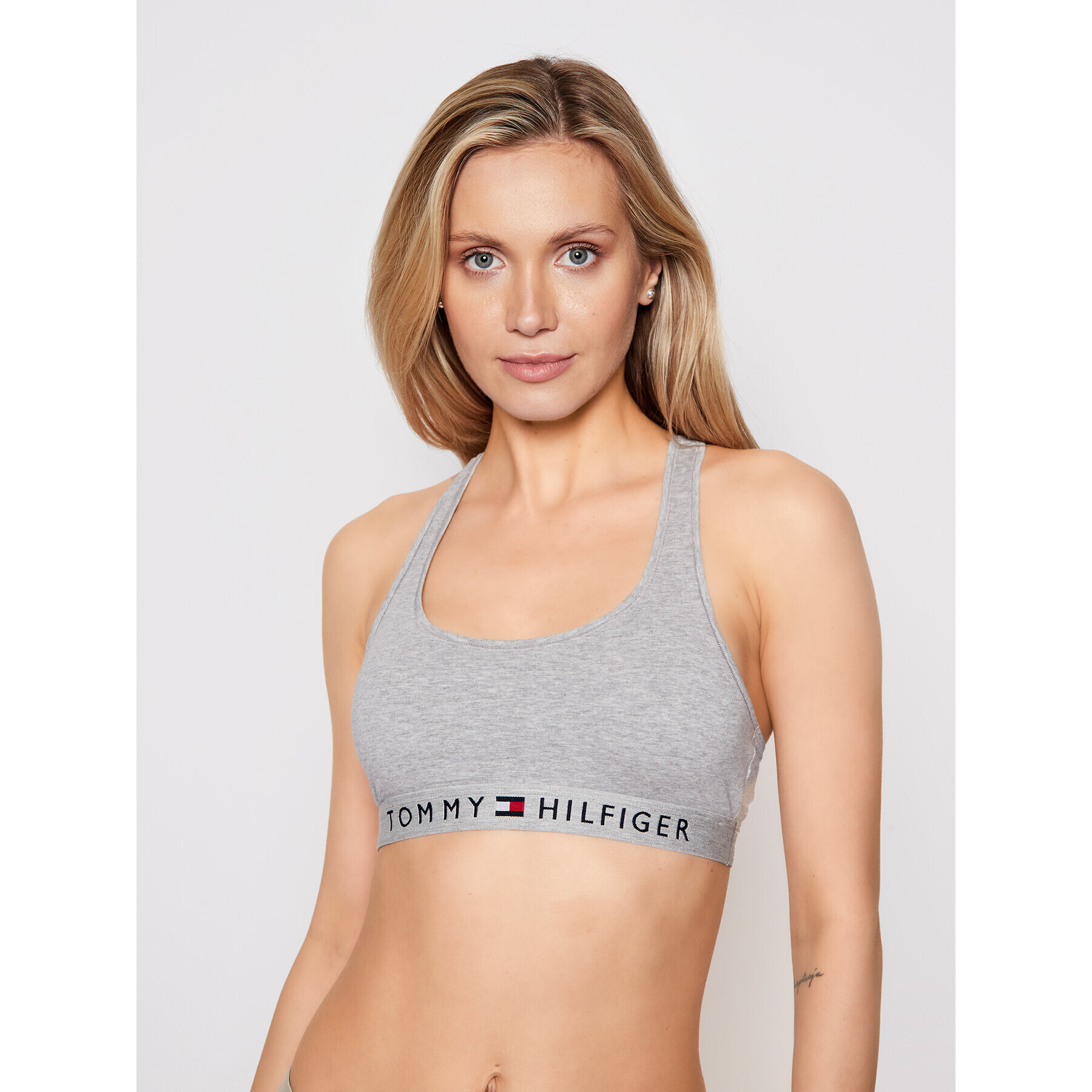 Tommy Hilfiger Сутиен-топ Bralette UW0UW02037 Сив - Pepit.bg