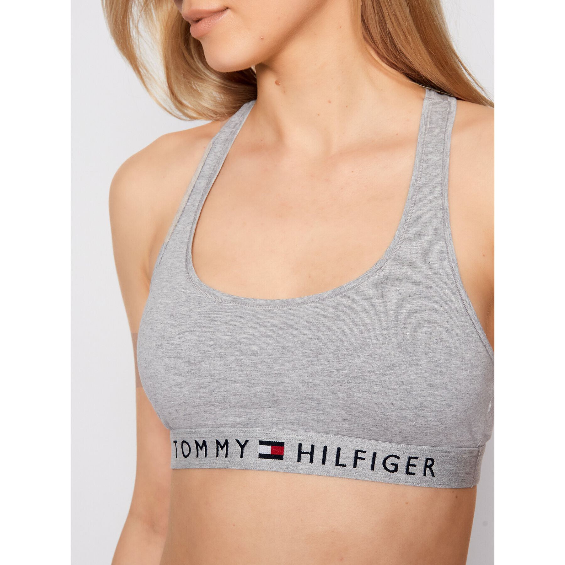 Tommy Hilfiger Сутиен-топ Bralette UW0UW02037 Сив - Pepit.bg