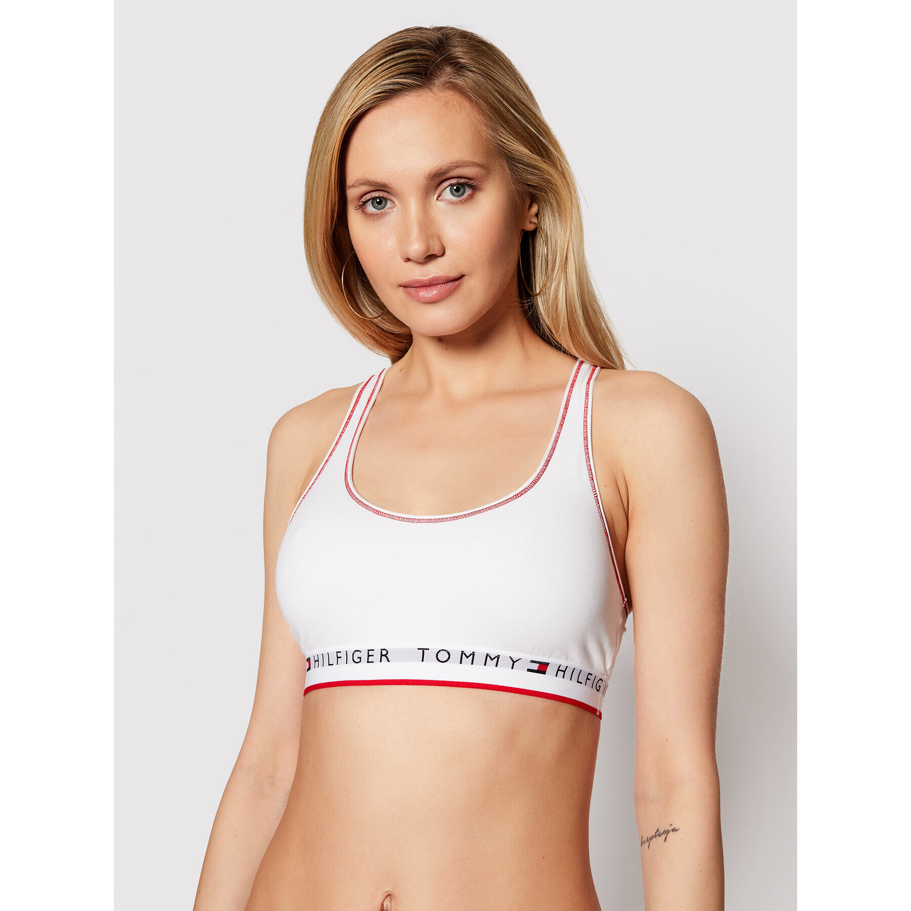 Tommy Hilfiger Сутиен-топ Bralette UW0UW02743 Бял - Pepit.bg