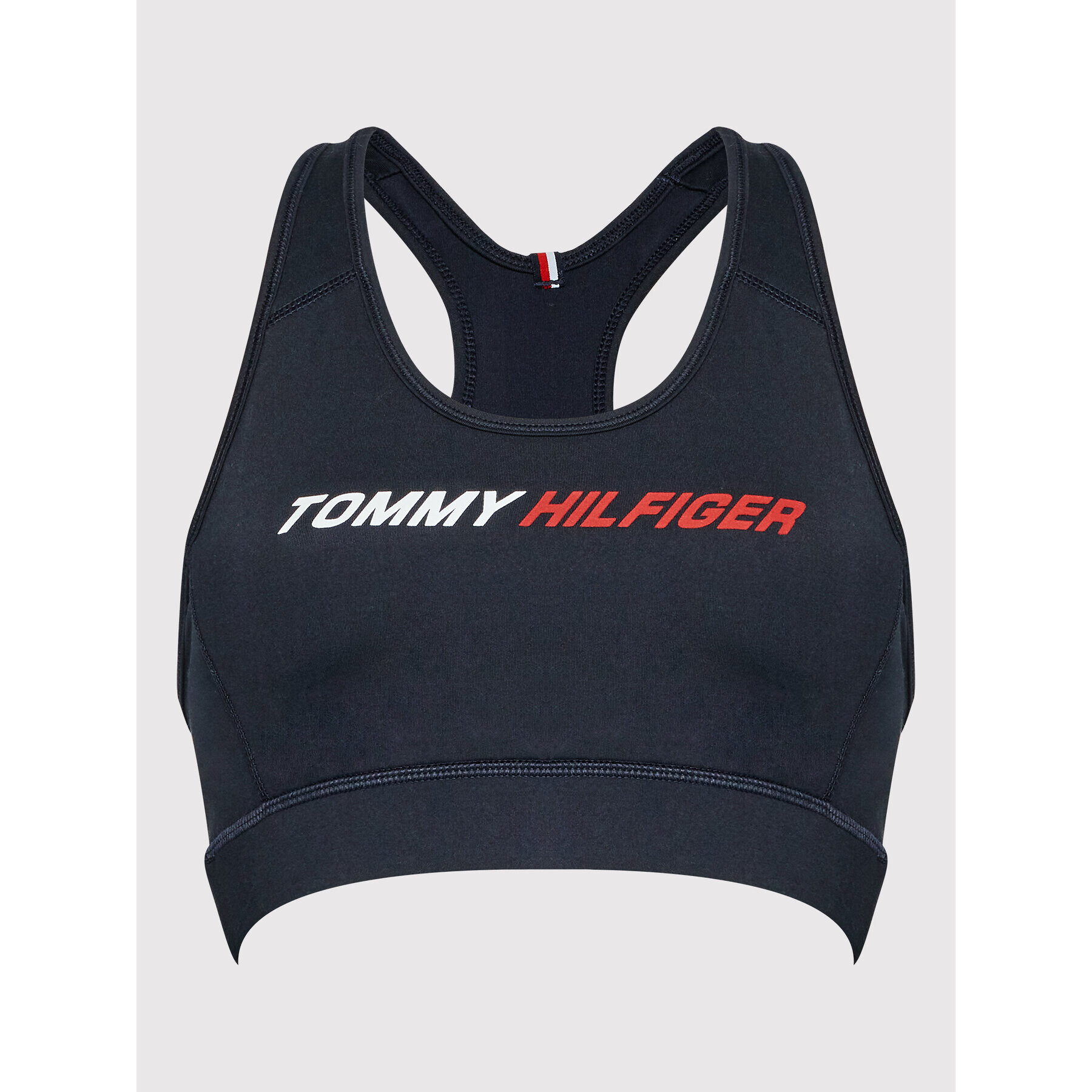 Tommy Hilfiger Сутиен-топ Branded Racer S10S101444 Тъмносин - Pepit.bg