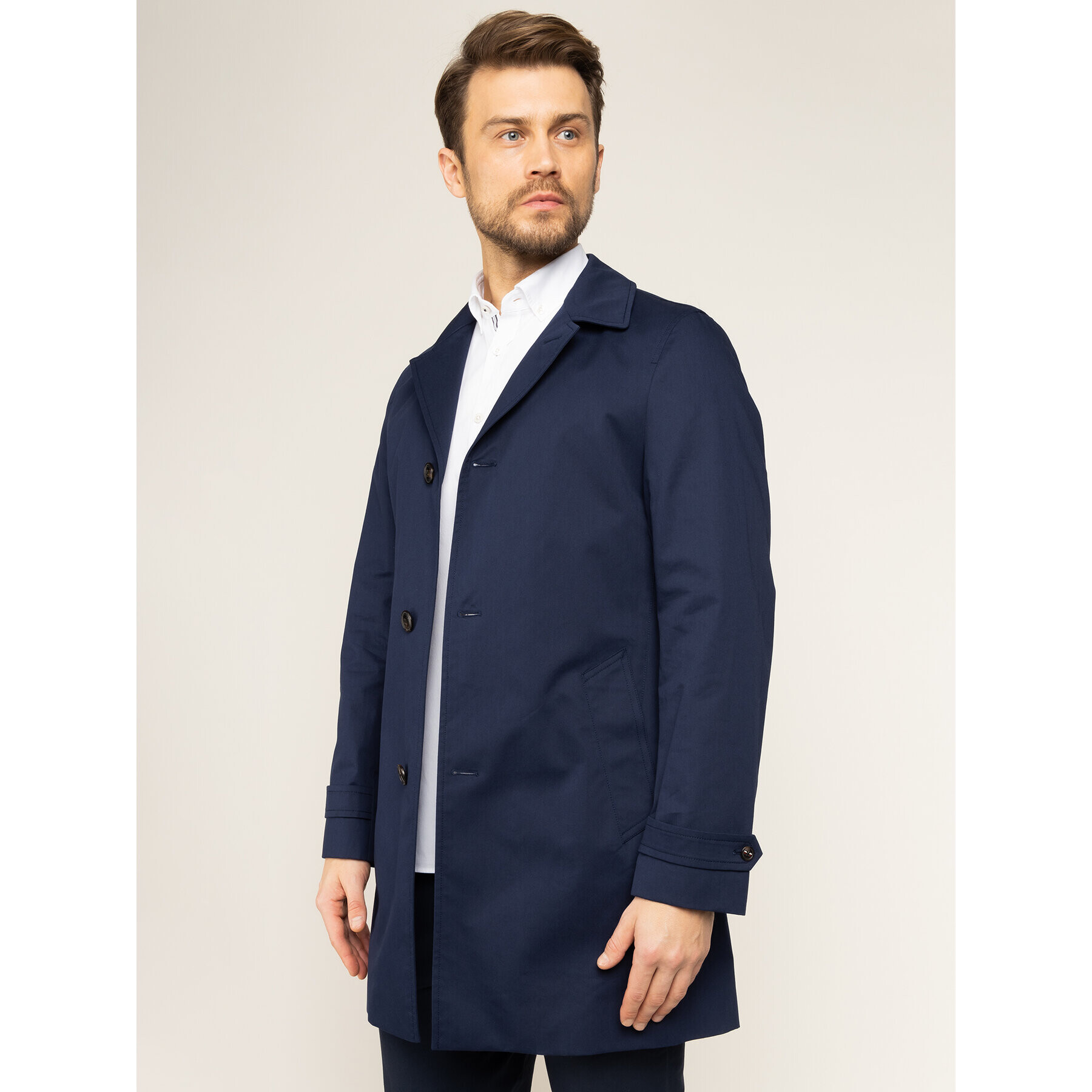 Tommy Hilfiger Tailored Палто Car TT0TT06368 Тъмносин Regular Fit - Pepit.bg