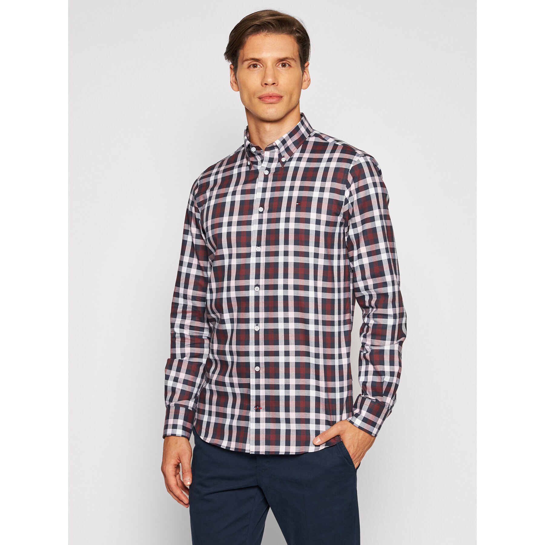 Tommy Hilfiger Tailored Риза Cl Multi Check MW0MW18972 Цветен Regular Fit - Pepit.bg