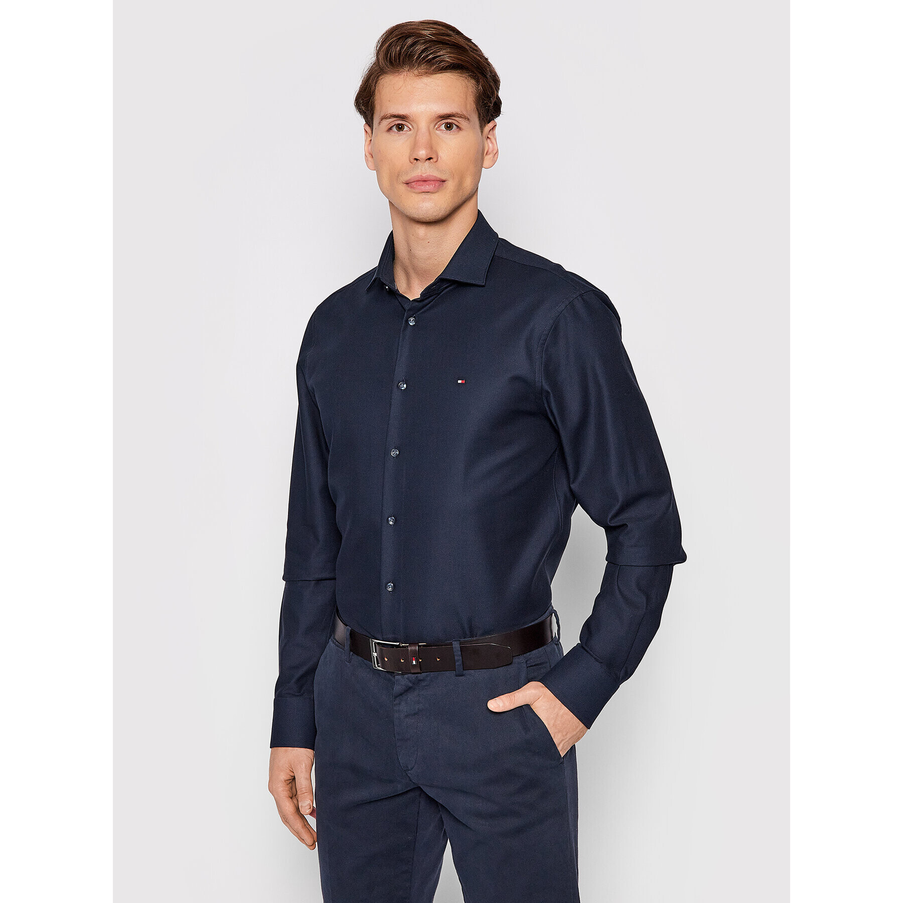 Tommy Hilfiger Tailored Риза Debby MW0MW20815 Тъмносин Slim Fit - Pepit.bg