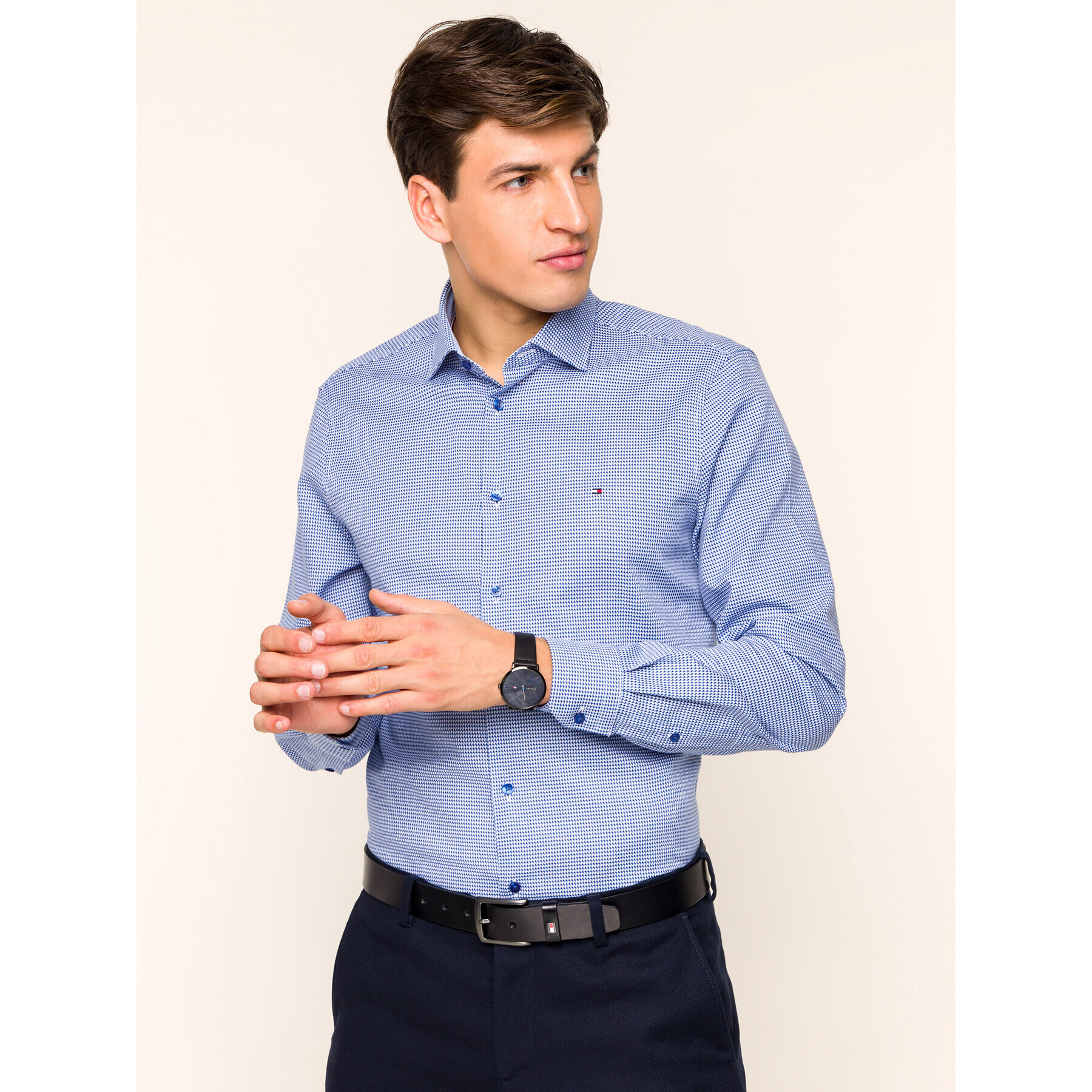 Tommy Hilfiger Tailored Риза Easy Care TT0TT06021 Син Slim Fit - Pepit.bg