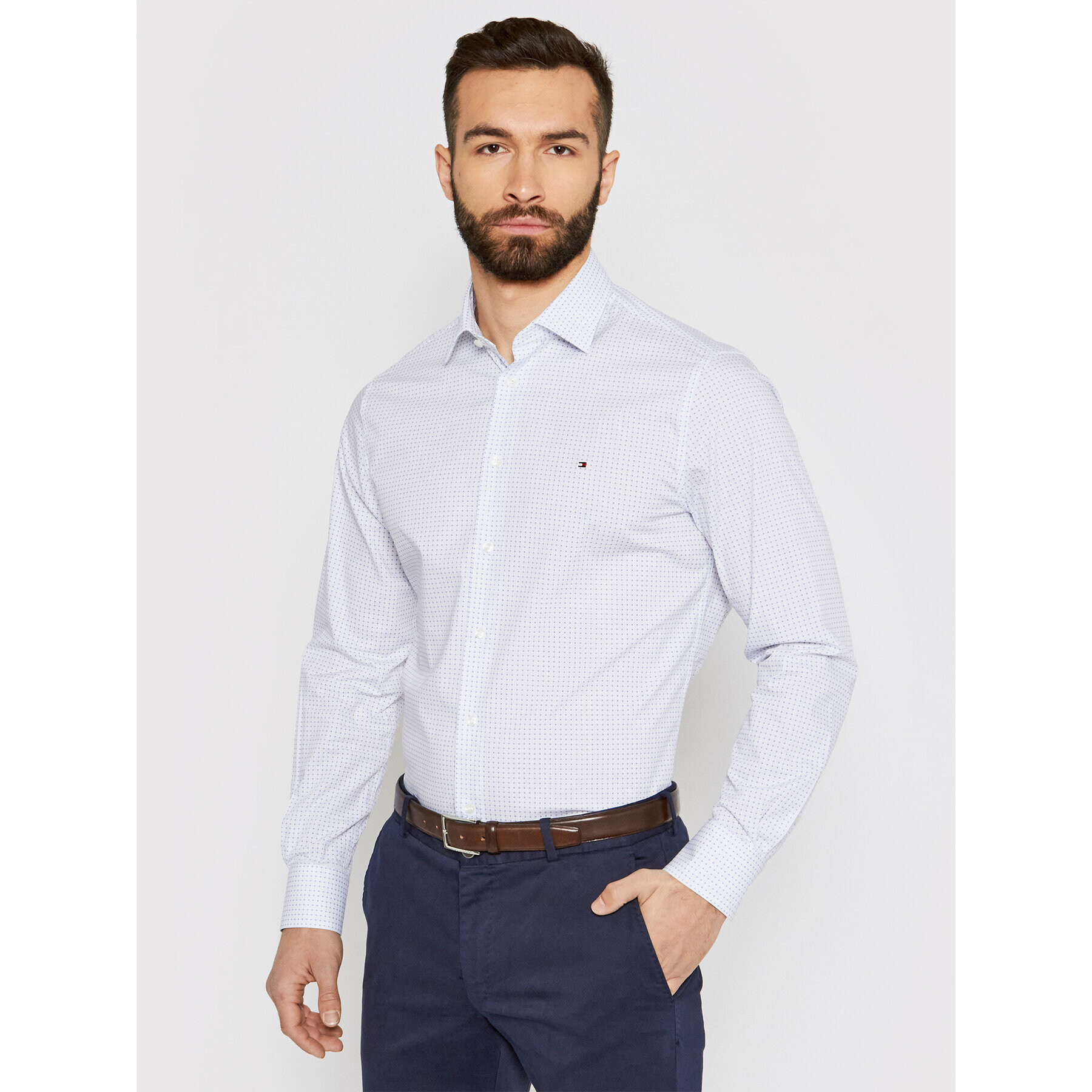 Tommy Hilfiger Tailored Риза Geo Dot Prt MW0MW16466 Син Regular Fit - Pepit.bg