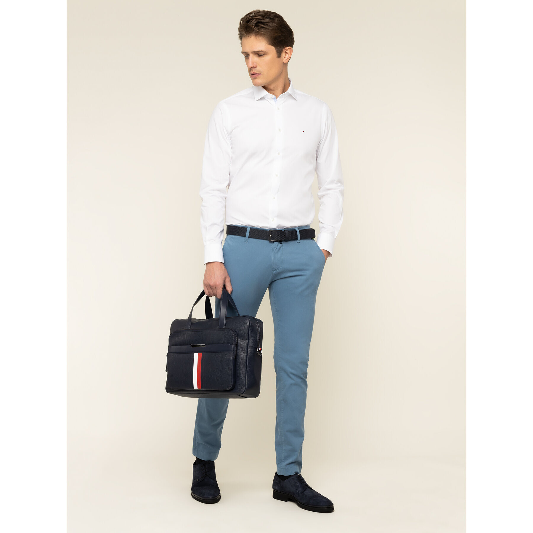 Tommy Hilfiger Риза Poplin Classic TT0TT06391 Бял Slim Fit - Pepit.bg