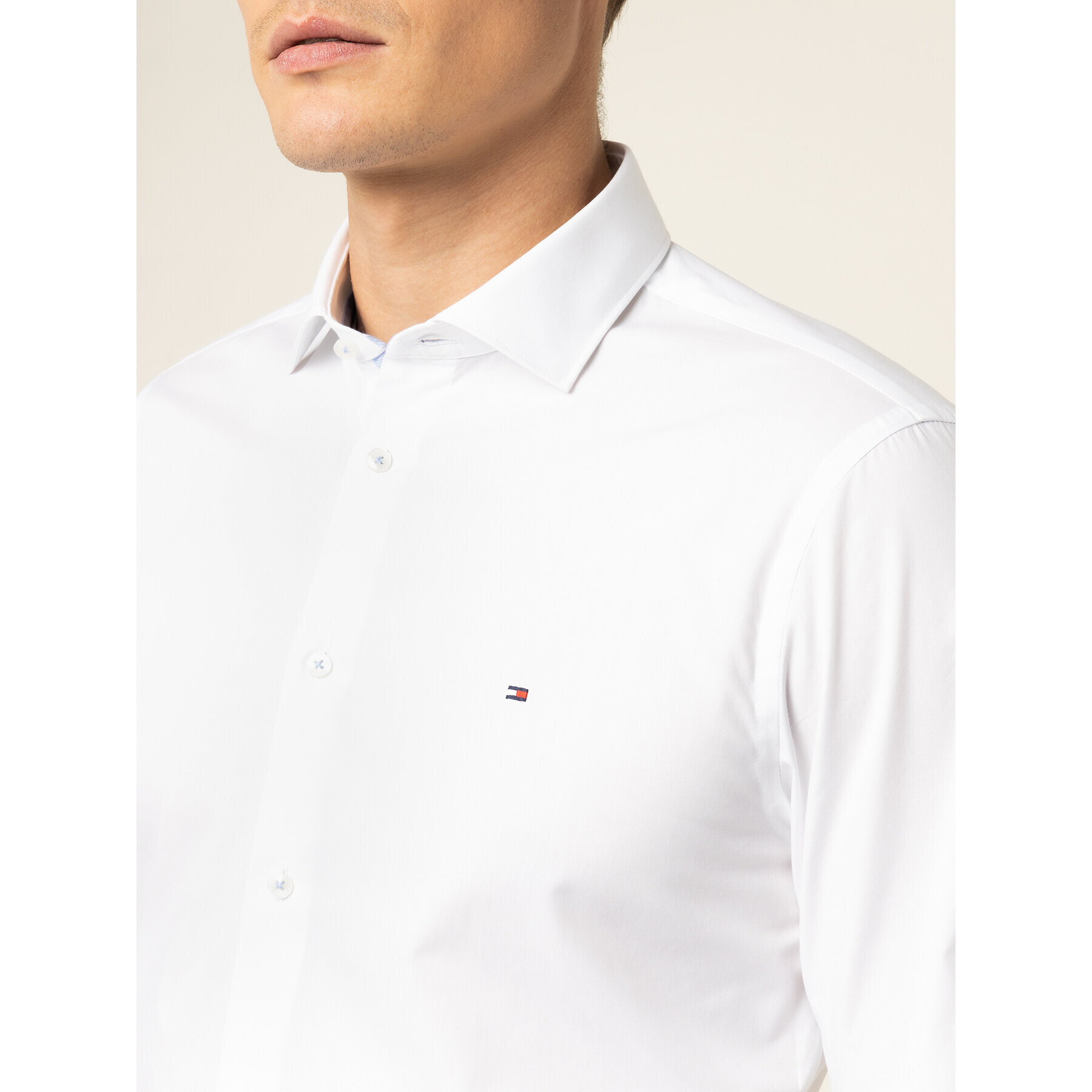 Tommy Hilfiger Риза Poplin Classic TT0TT06391 Бял Slim Fit - Pepit.bg