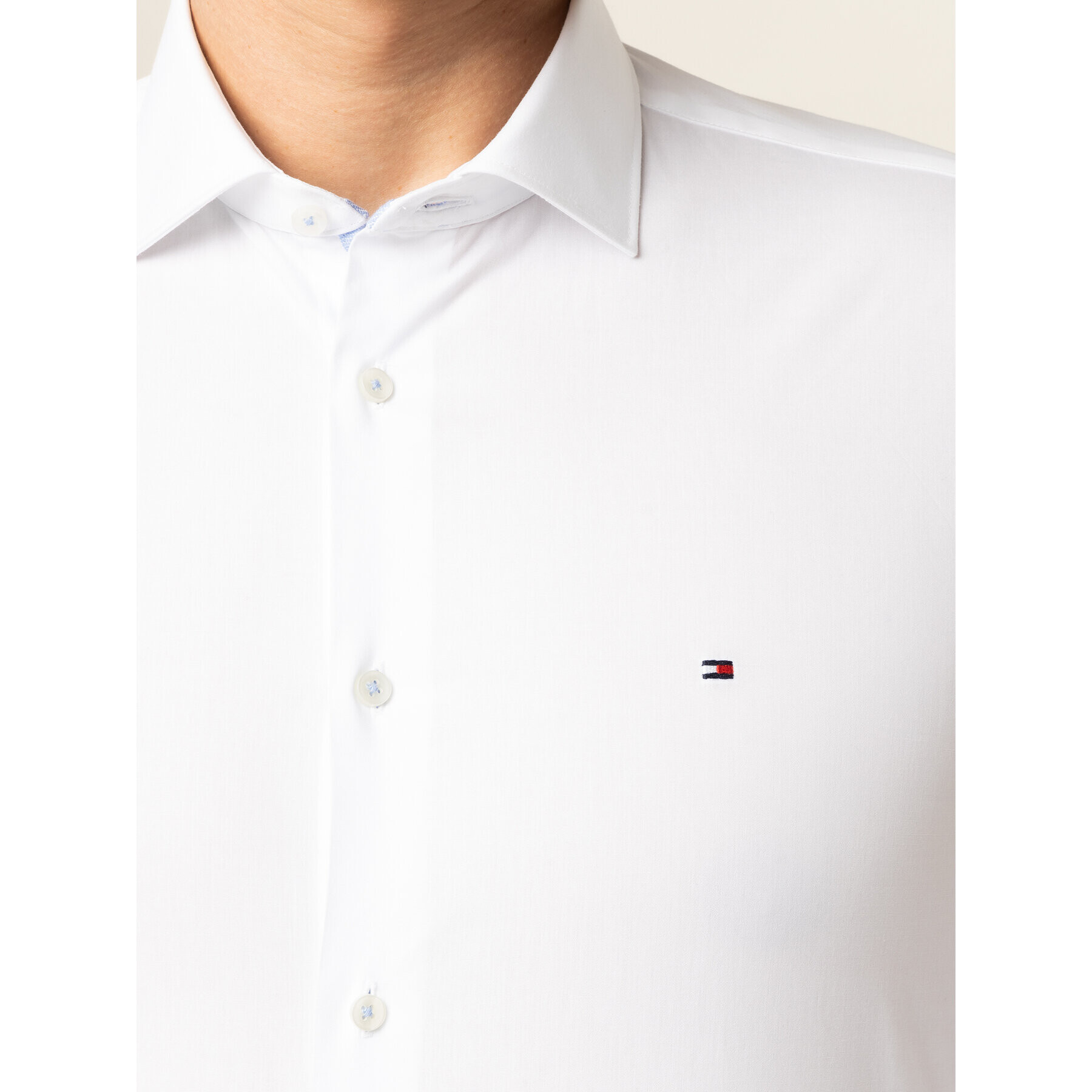 Tommy Hilfiger Риза Poplin Classic TT0TT06391 Бял Slim Fit - Pepit.bg