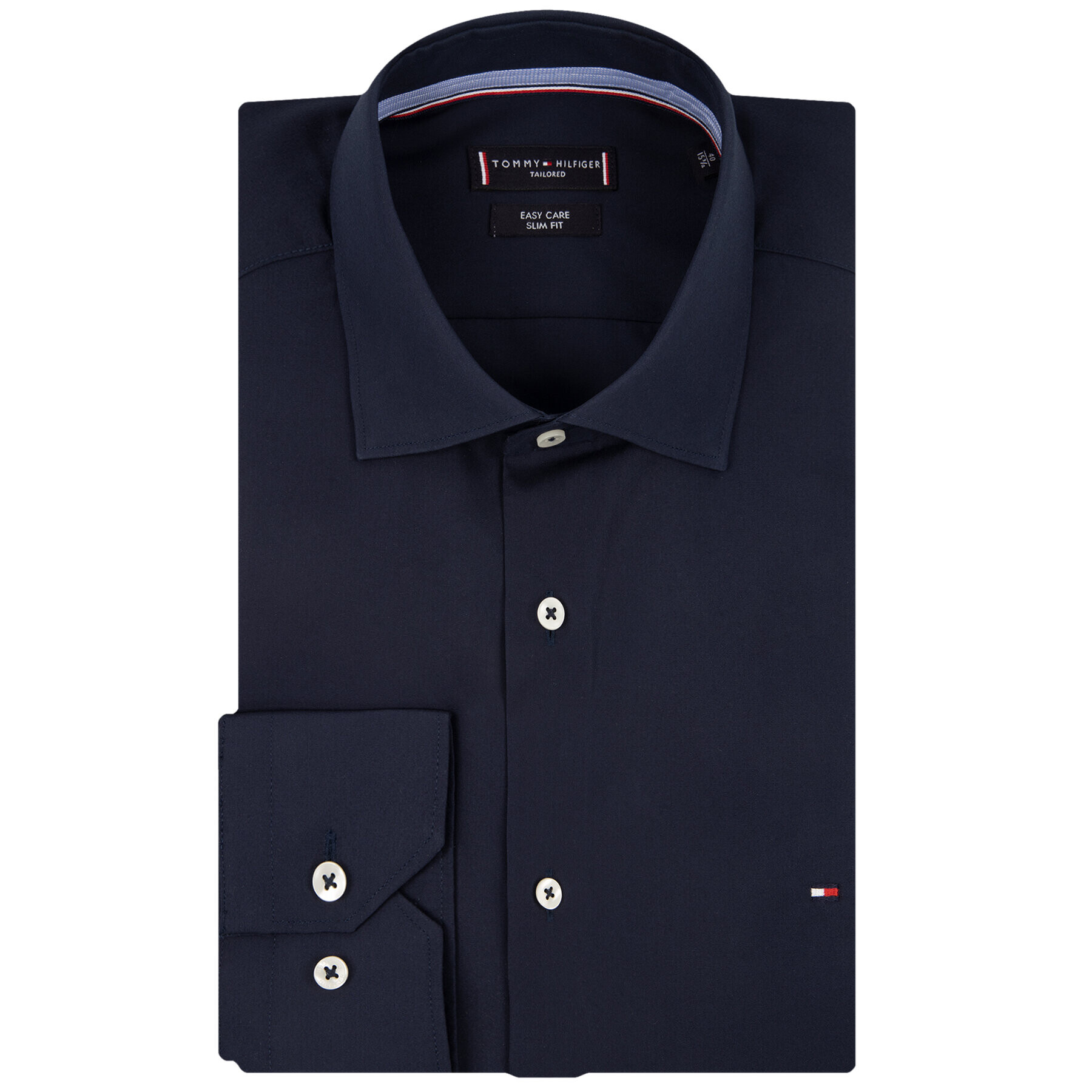 Tommy Hilfiger Tailored Риза Poplin Classic TT0TT06391 Тъмносин Slim Fit - Pepit.bg