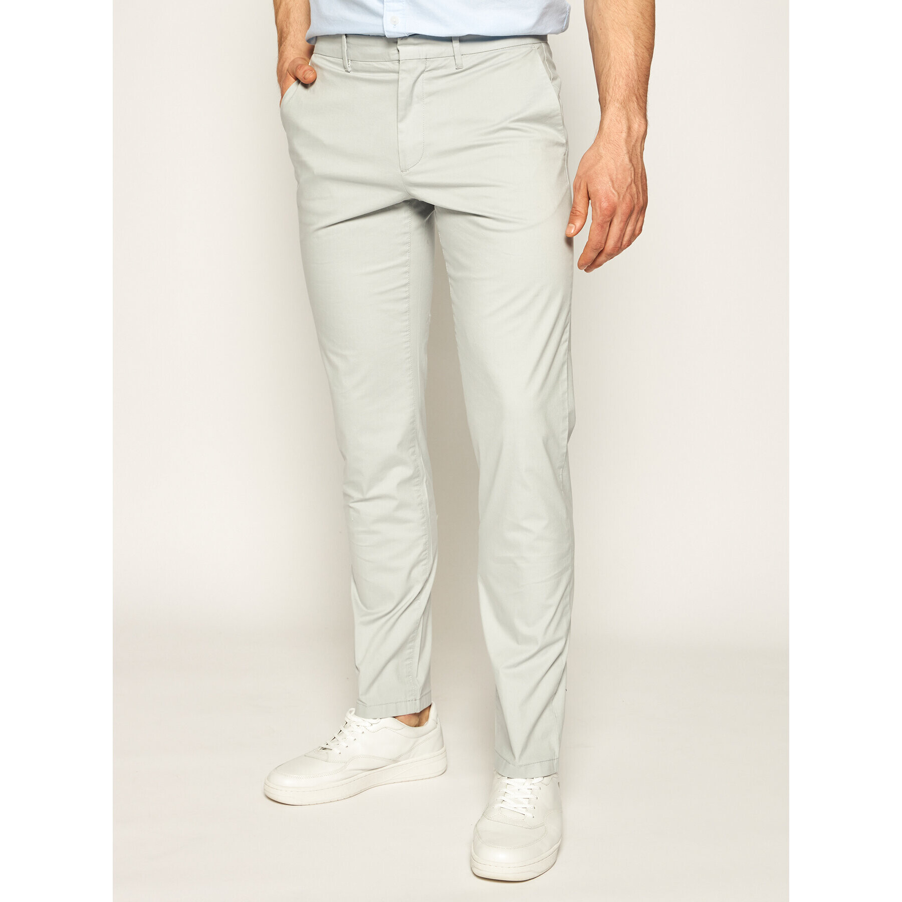 Tommy Hilfiger Tailored Текстилни панталони MERCEDES-BENZ Chino TT0TT07196 Сив Straight Fit - Pepit.bg