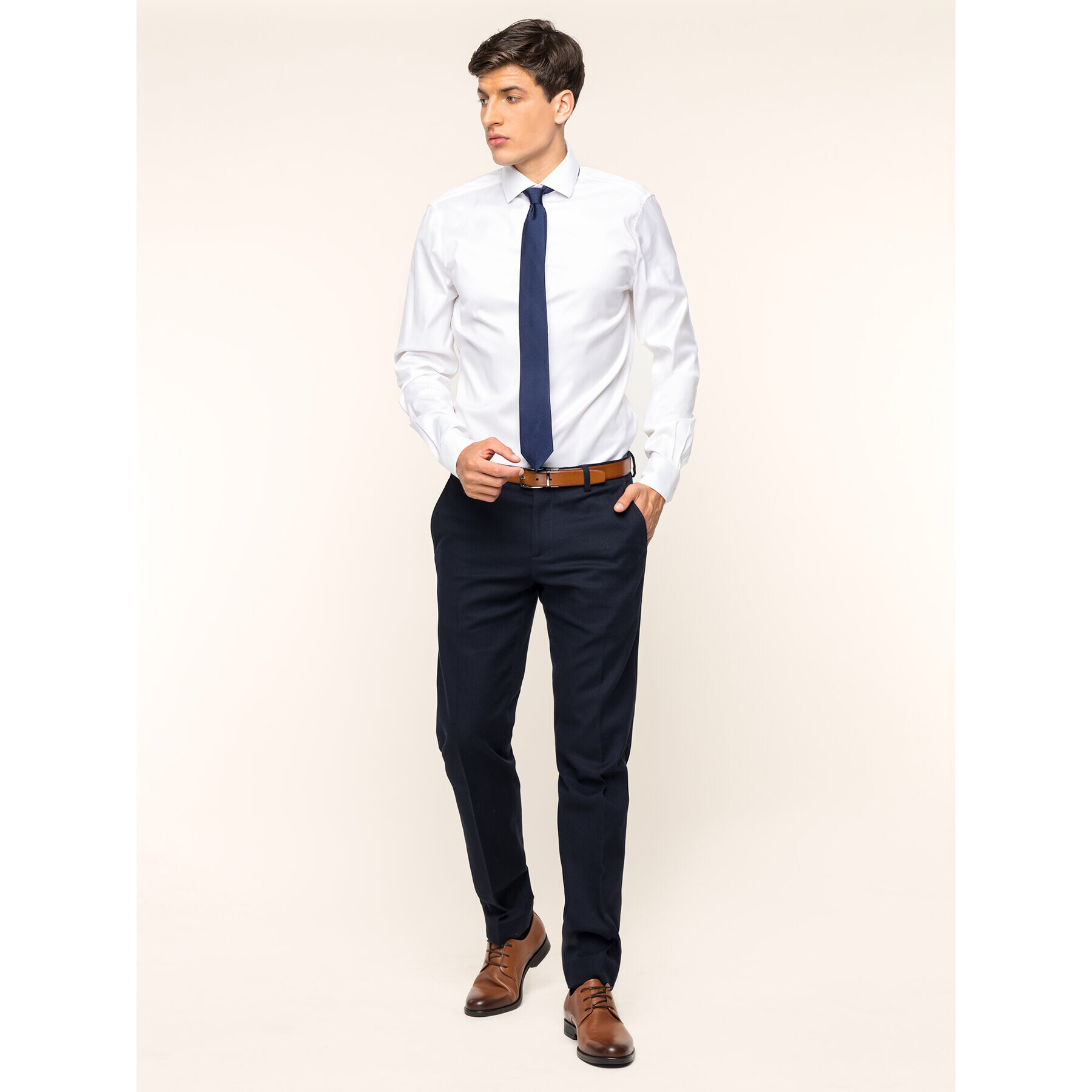 Tommy Hilfiger Tailored Текстилни панталони TT0TT05801 Тъмносин Slim Fit - Pepit.bg