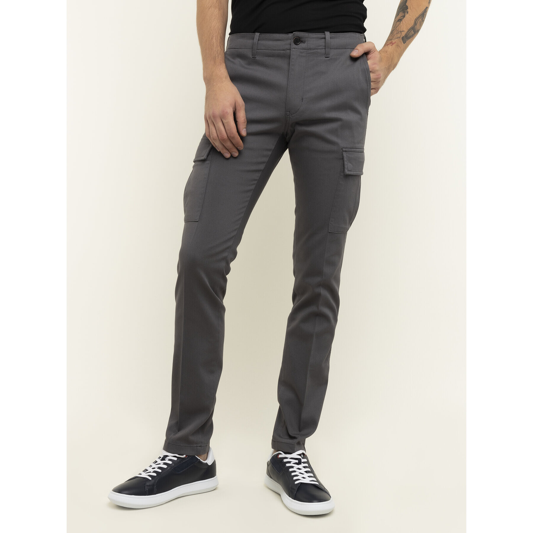 Tommy Hilfiger Текстилни панталони Bleecker Cargo MW0MW12593 Сив Slim Fit - Pepit.bg