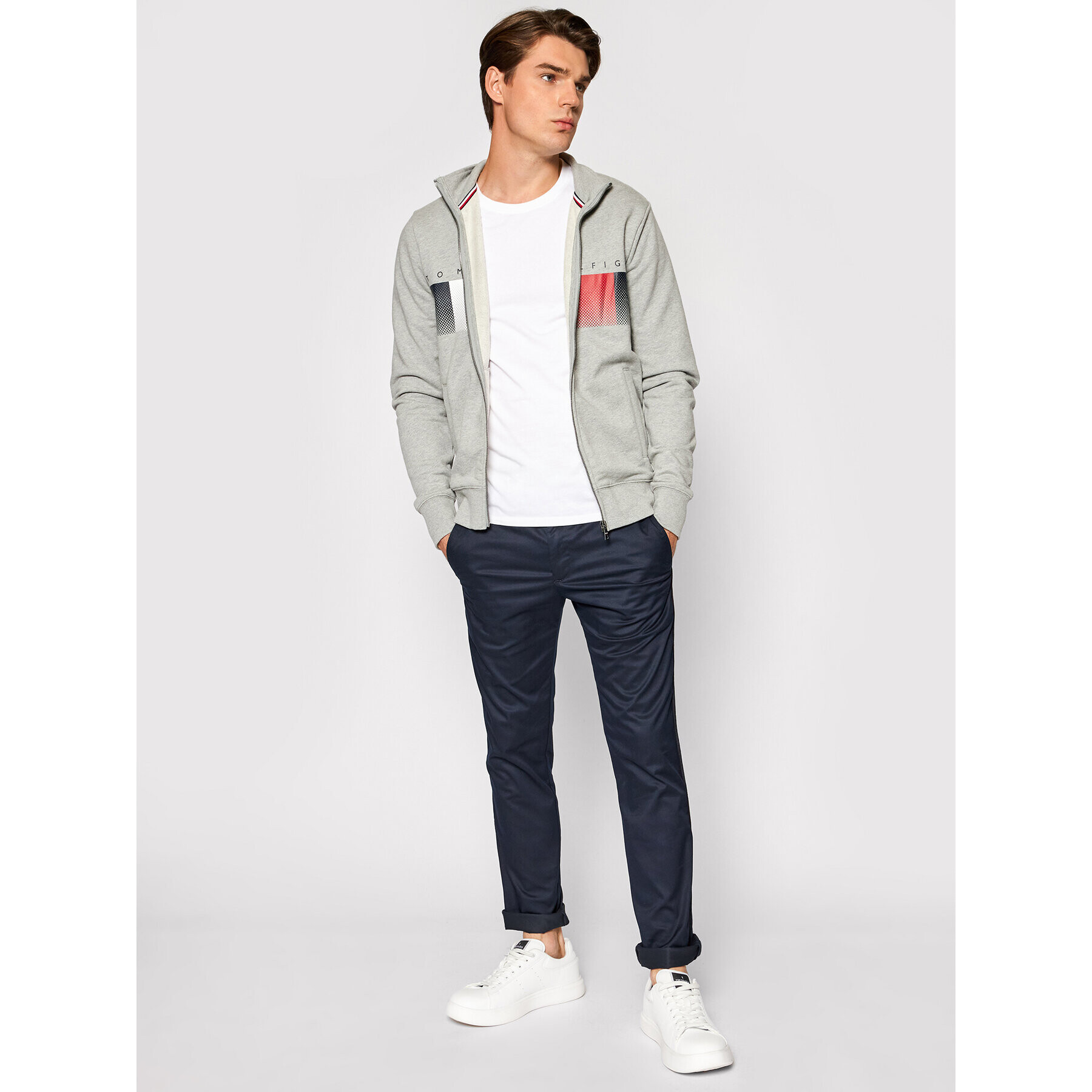 Tommy Hilfiger Текстилни панталони Bleecker Side Tape MW0MW18810 Тъмносин Slim Fit - Pepit.bg