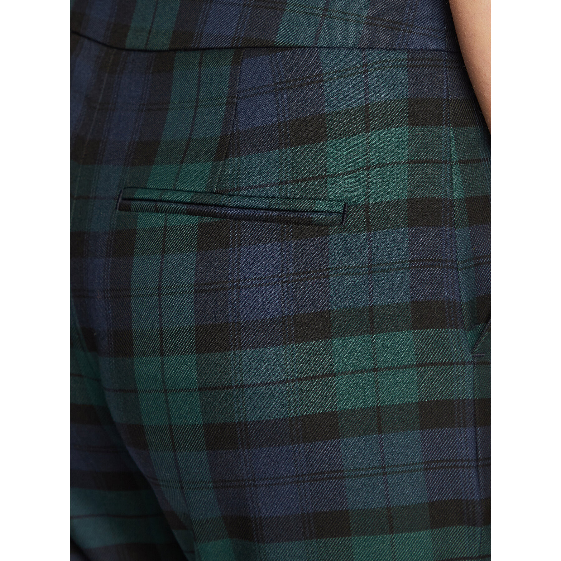 Tommy Hilfiger Текстилни панталони Blend Tartan WW0WW37289 Зелен Slim Fit - Pepit.bg