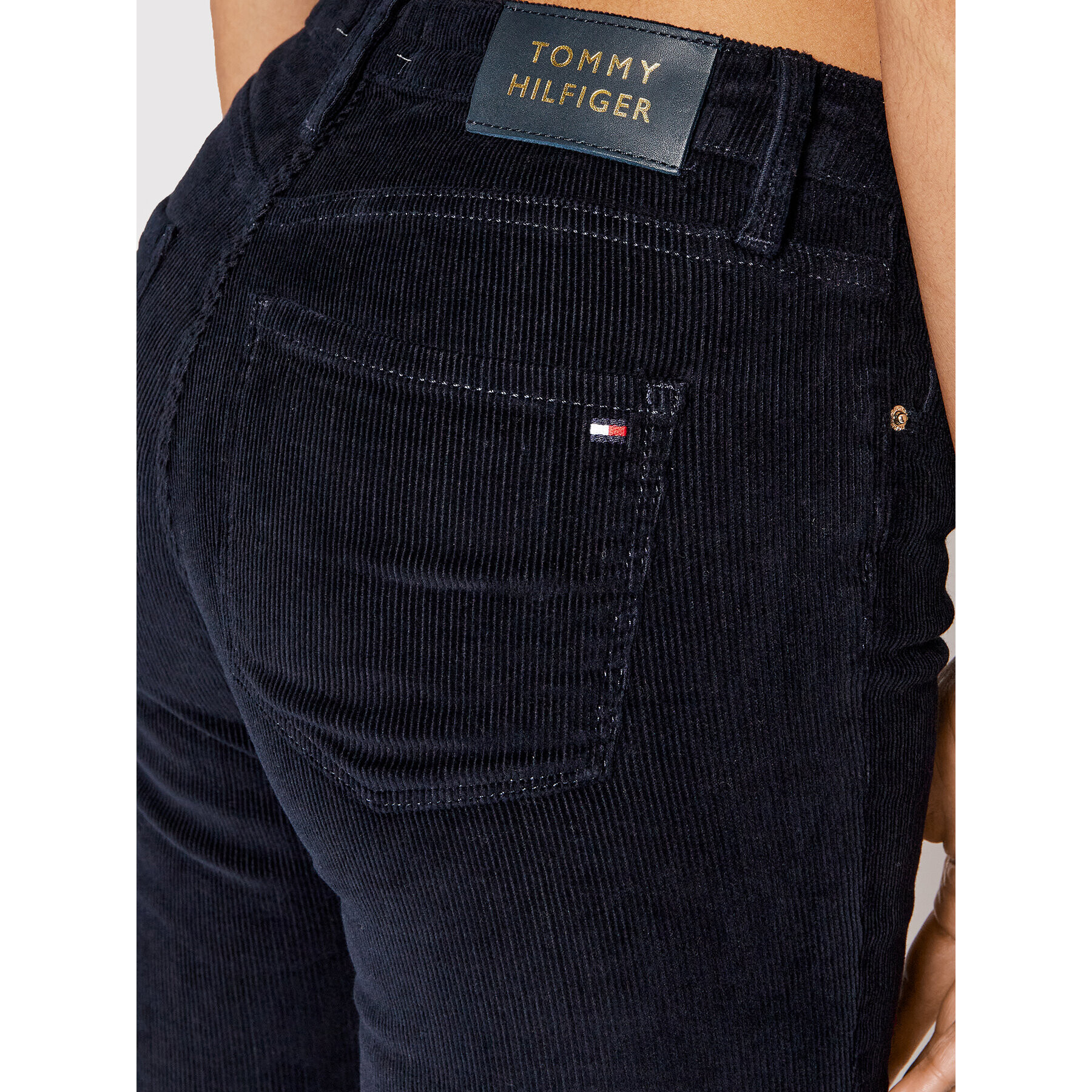 Tommy Hilfiger Текстилни панталони Como Skinny Rw Cord WW0WW32135 Тъмносин Skinny Fit - Pepit.bg