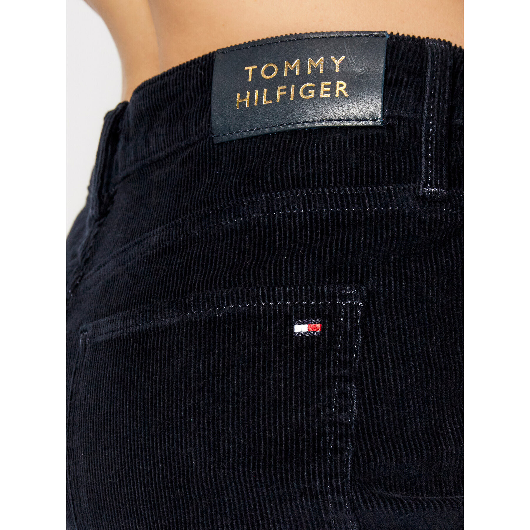 Tommy Hilfiger Текстилни панталони Cord WW0WW32140 Тъмносин Bootcut Fit - Pepit.bg