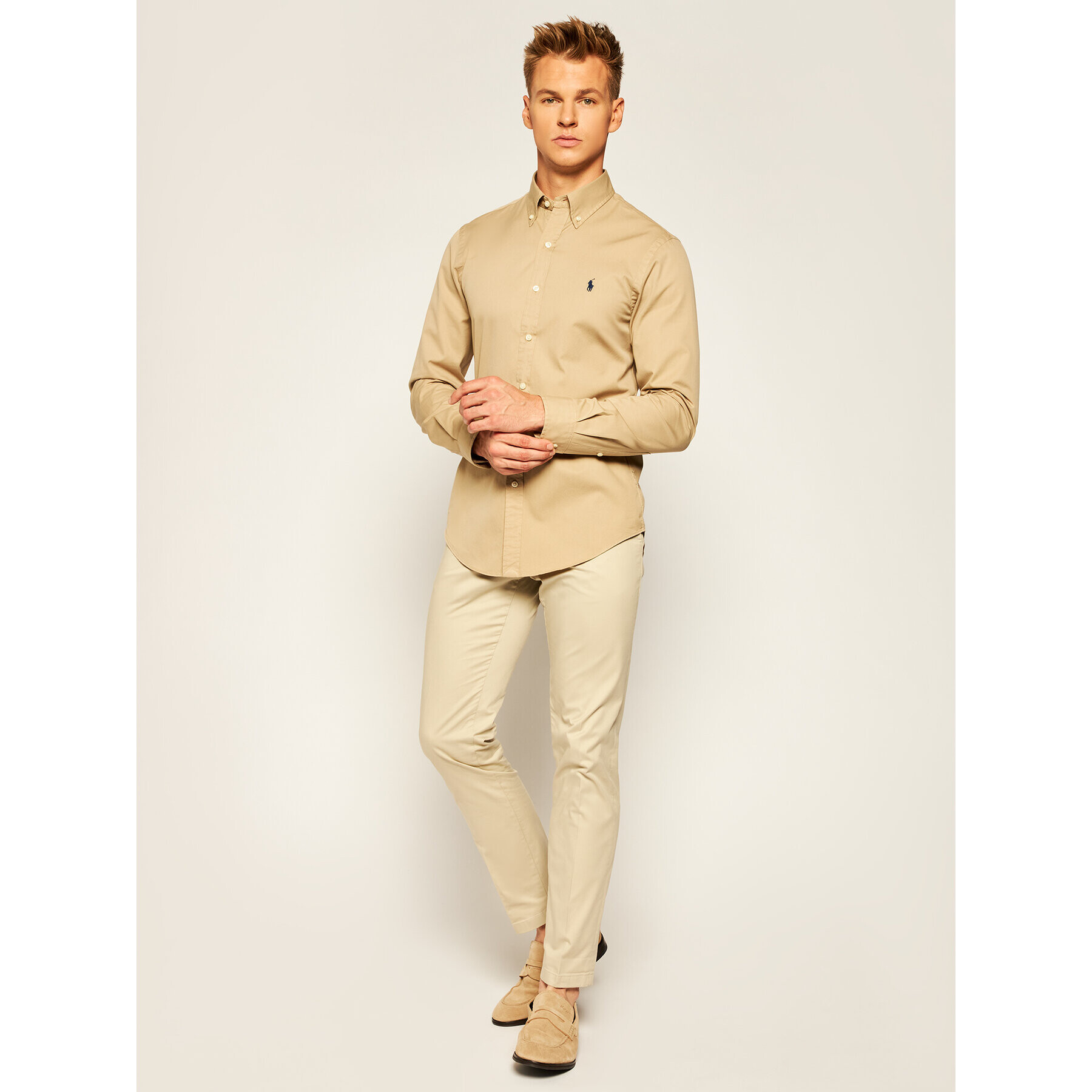 Tommy Hilfiger Текстилни панталони Denton Chino Summer Twill Flex MW0MW13299 Бежов Regular Fit - Pepit.bg