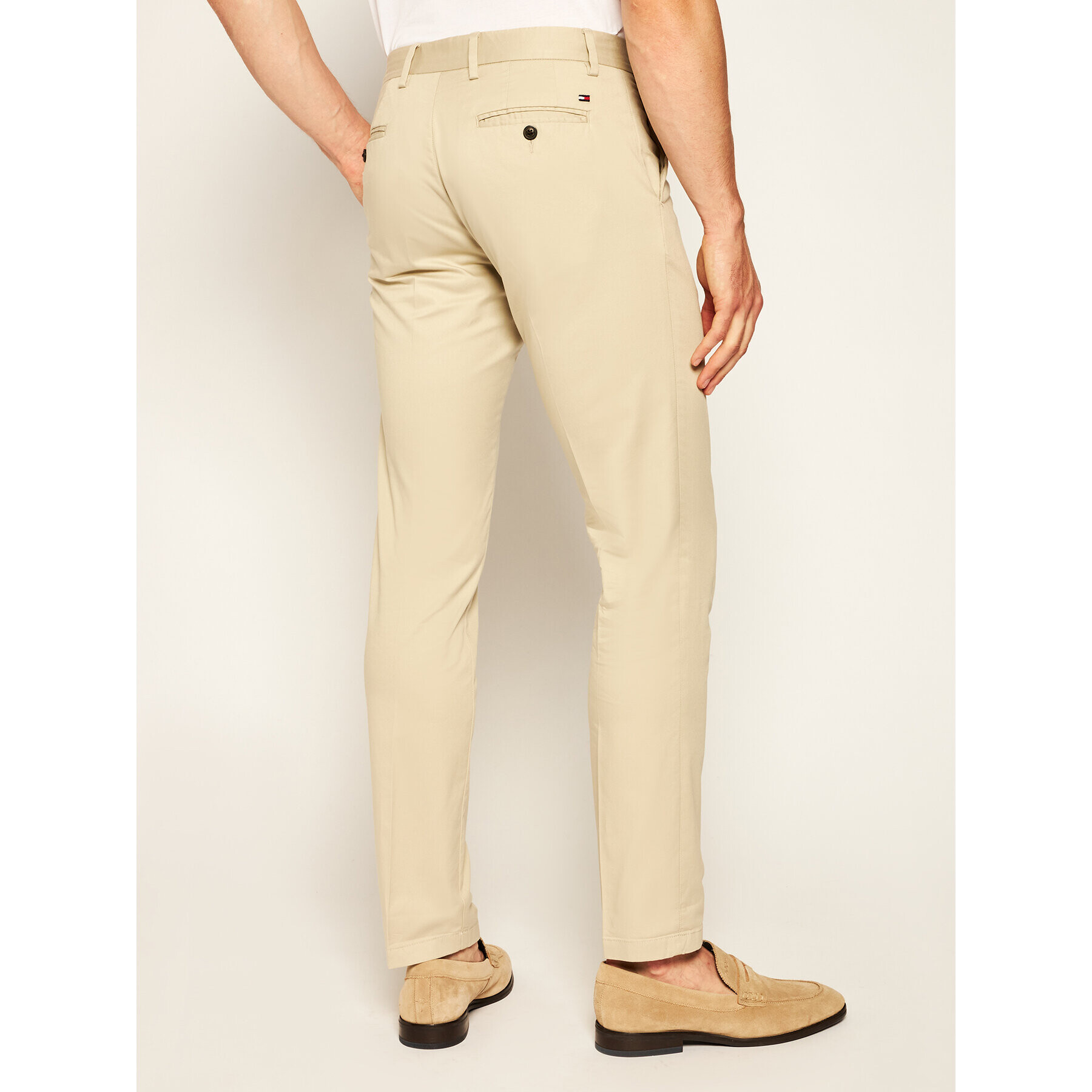 Tommy Hilfiger Текстилни панталони Denton Chino Summer Twill Flex MW0MW13299 Бежов Regular Fit - Pepit.bg