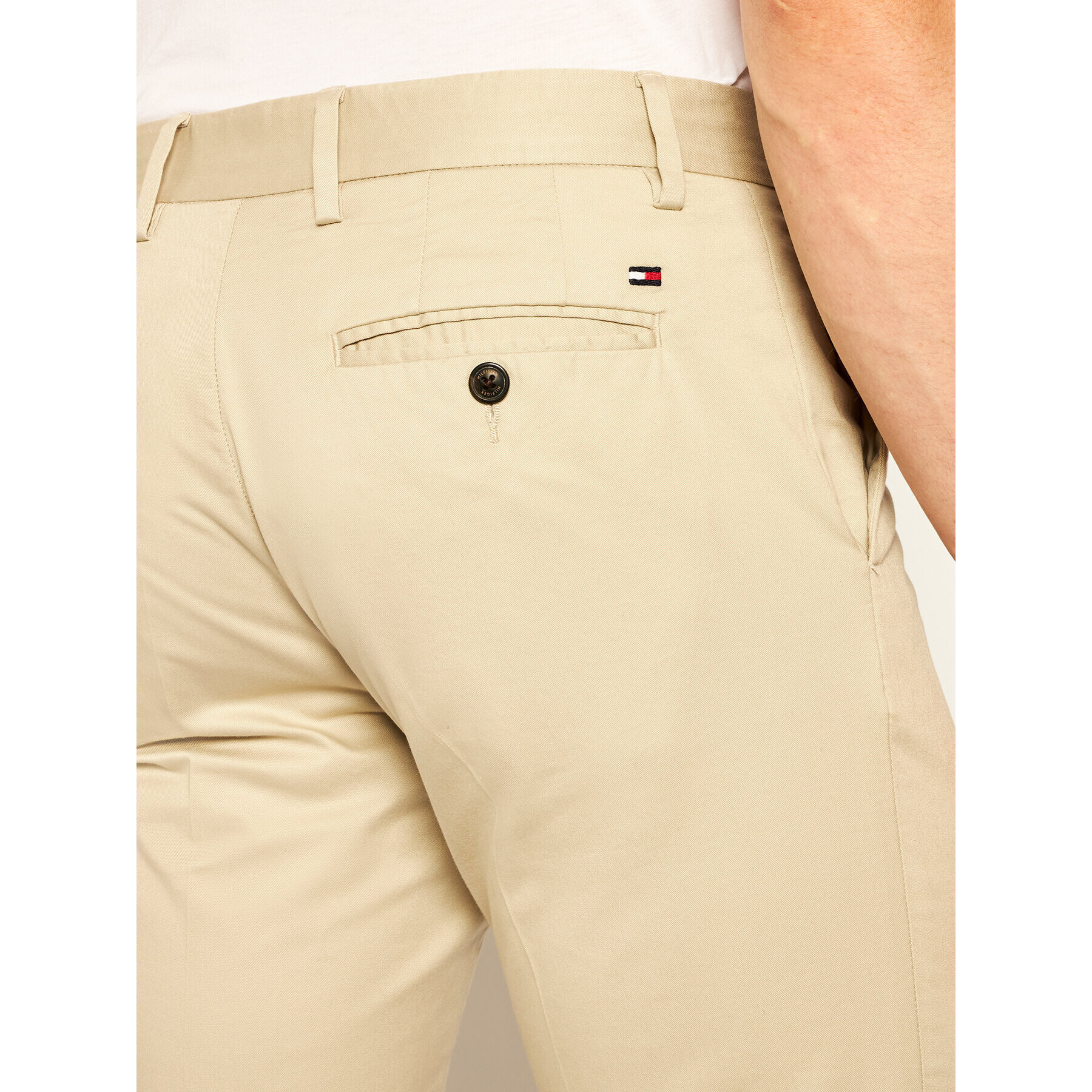 Tommy Hilfiger Текстилни панталони Denton Chino Summer Twill Flex MW0MW13299 Бежов Regular Fit - Pepit.bg