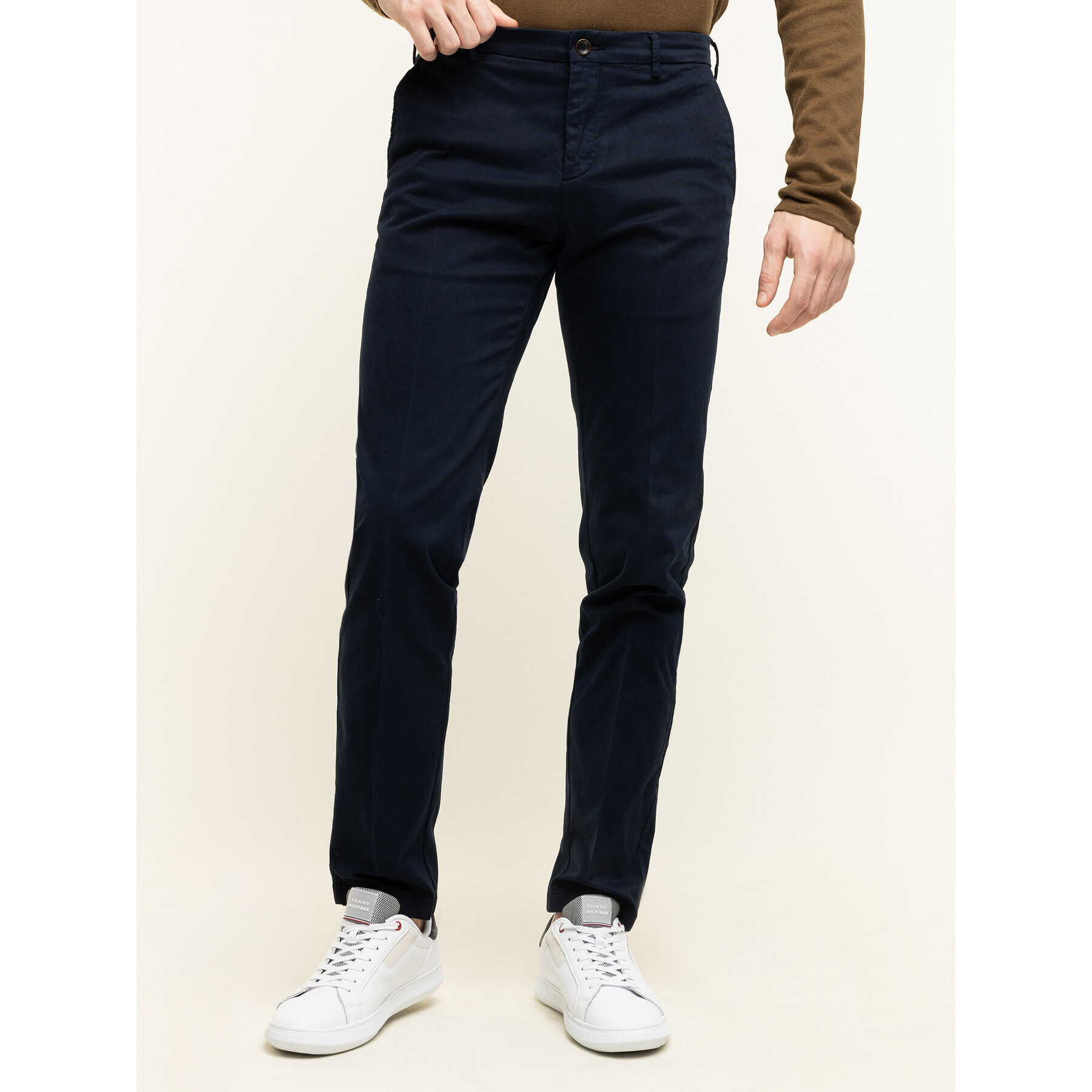 Tommy Hilfiger Текстилни панталони Flex TT0TT06924 Тъмносин Slim Fit - Pepit.bg