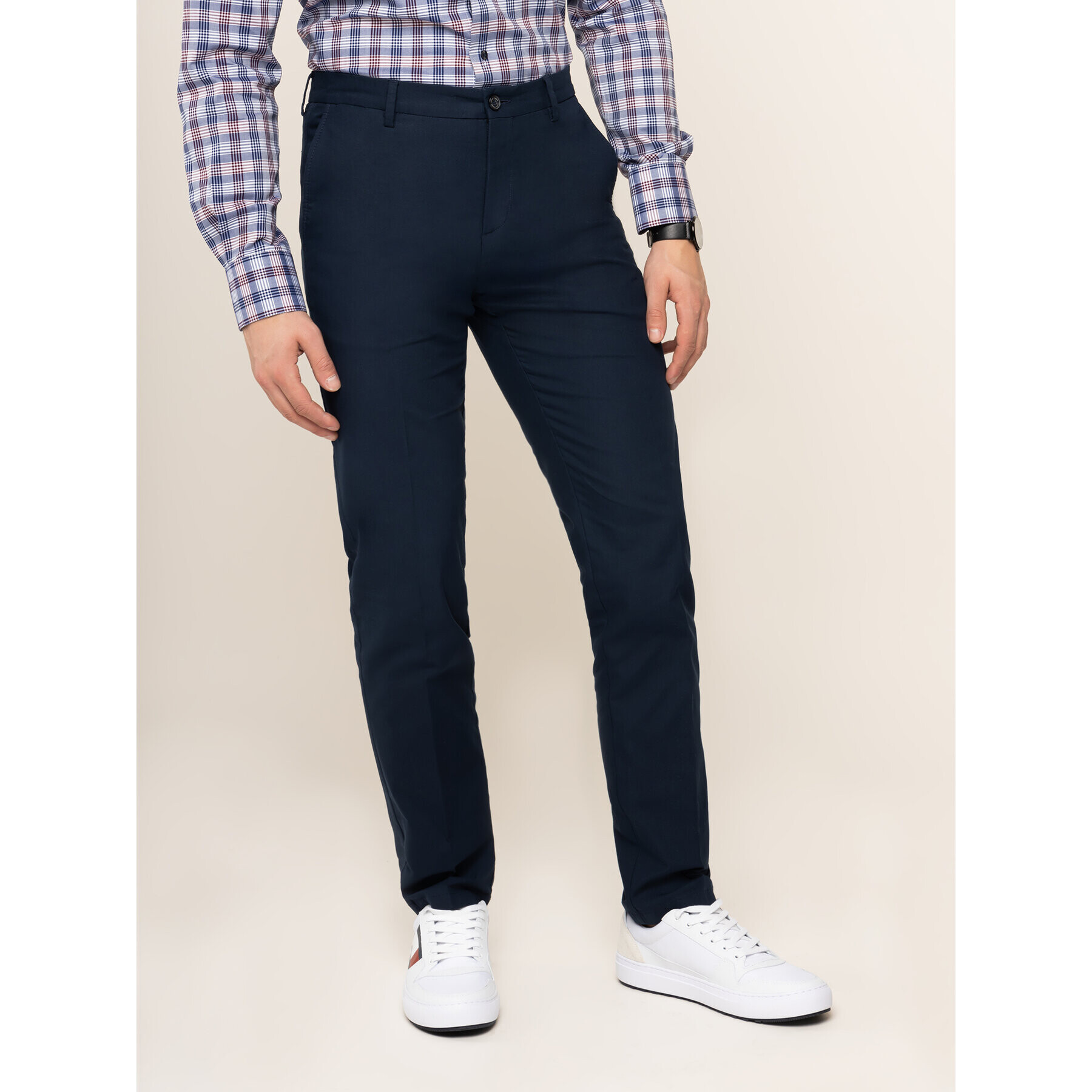 Tommy Hilfiger Текстилни панталони TT0TT05525 Тъмносин Slim Fit - Pepit.bg