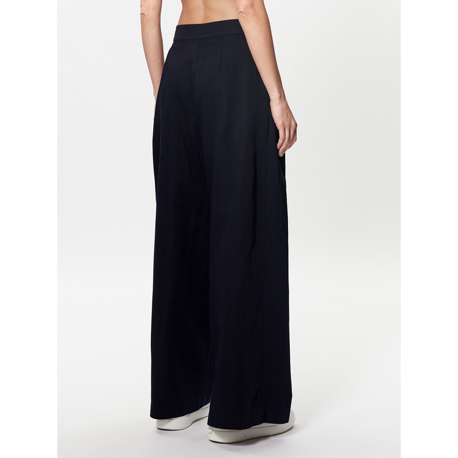 Tommy Hilfiger Текстилни панталони WW0WW38596 Тъмносин Wide Leg - Pepit.bg