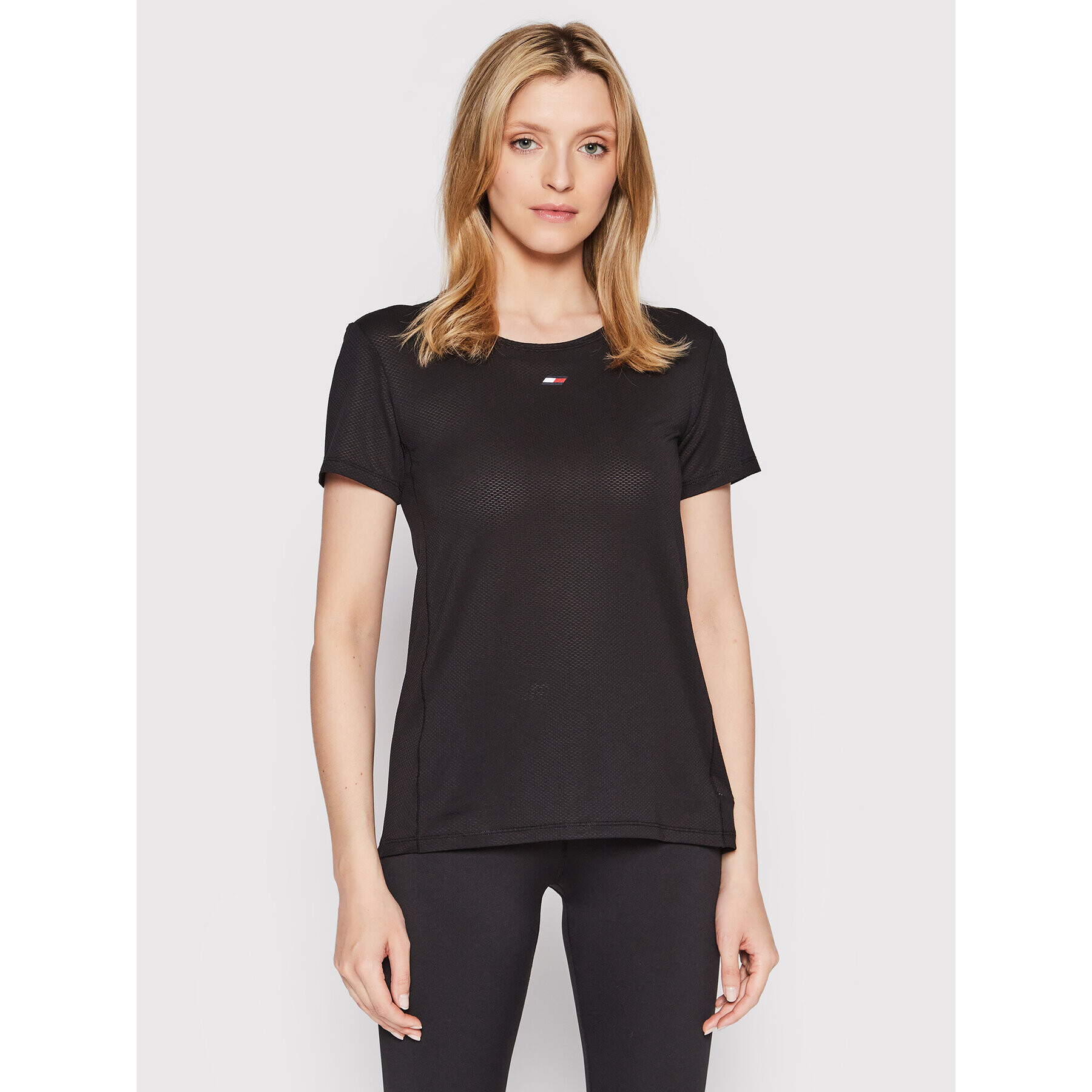 Tommy Hilfiger Тениска от техническо трико S10S101341 Черен Regular Fit - Pepit.bg