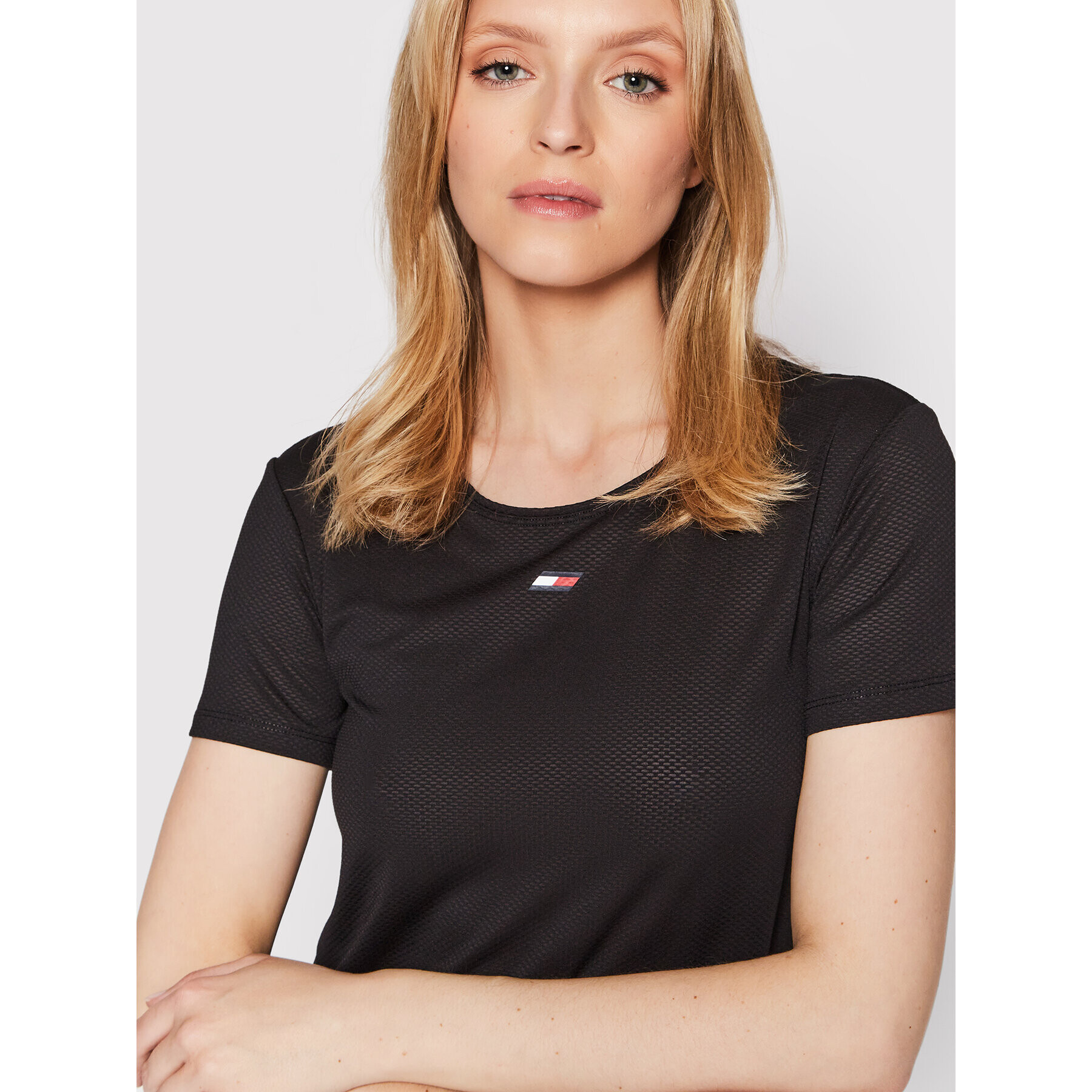 Tommy Hilfiger Тениска от техническо трико S10S101341 Черен Regular Fit - Pepit.bg