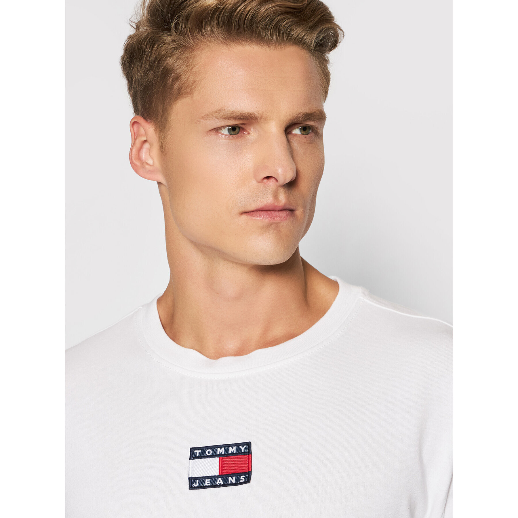 Tommy Hilfiger Тениска с дълъг ръкав Badge DM0DM10932 Бял Regular Fit - Pepit.bg