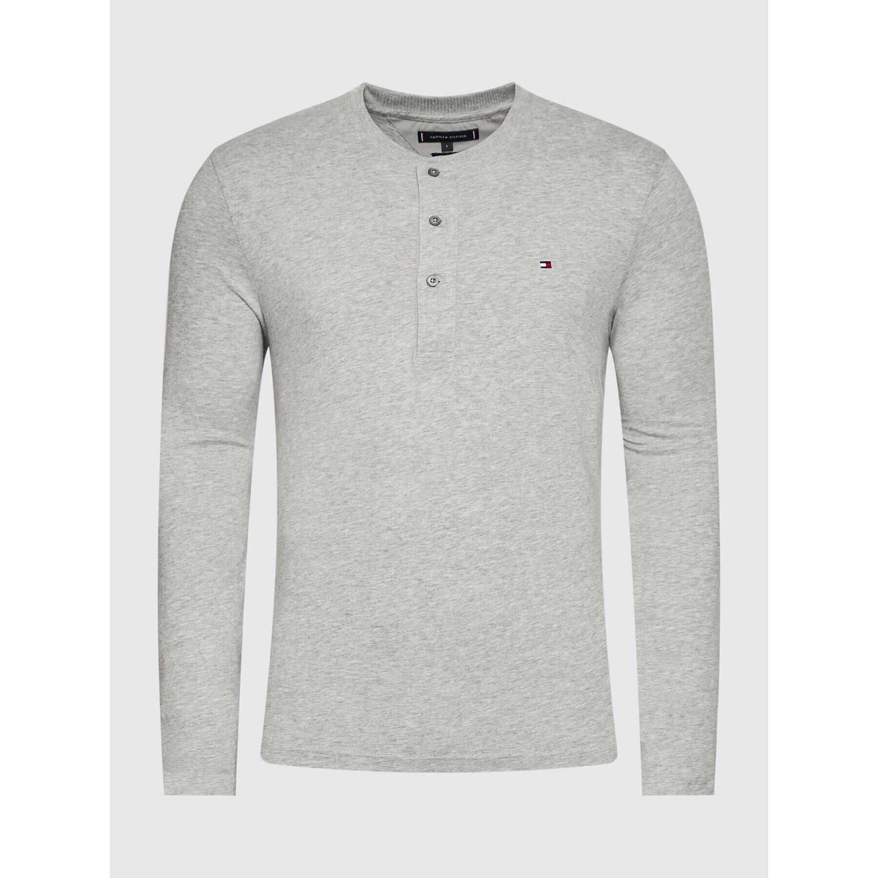 Tommy Hilfiger Тениска с дълъг ръкав Classic Henley MW0MW20159 Сив Regular Fit - Pepit.bg