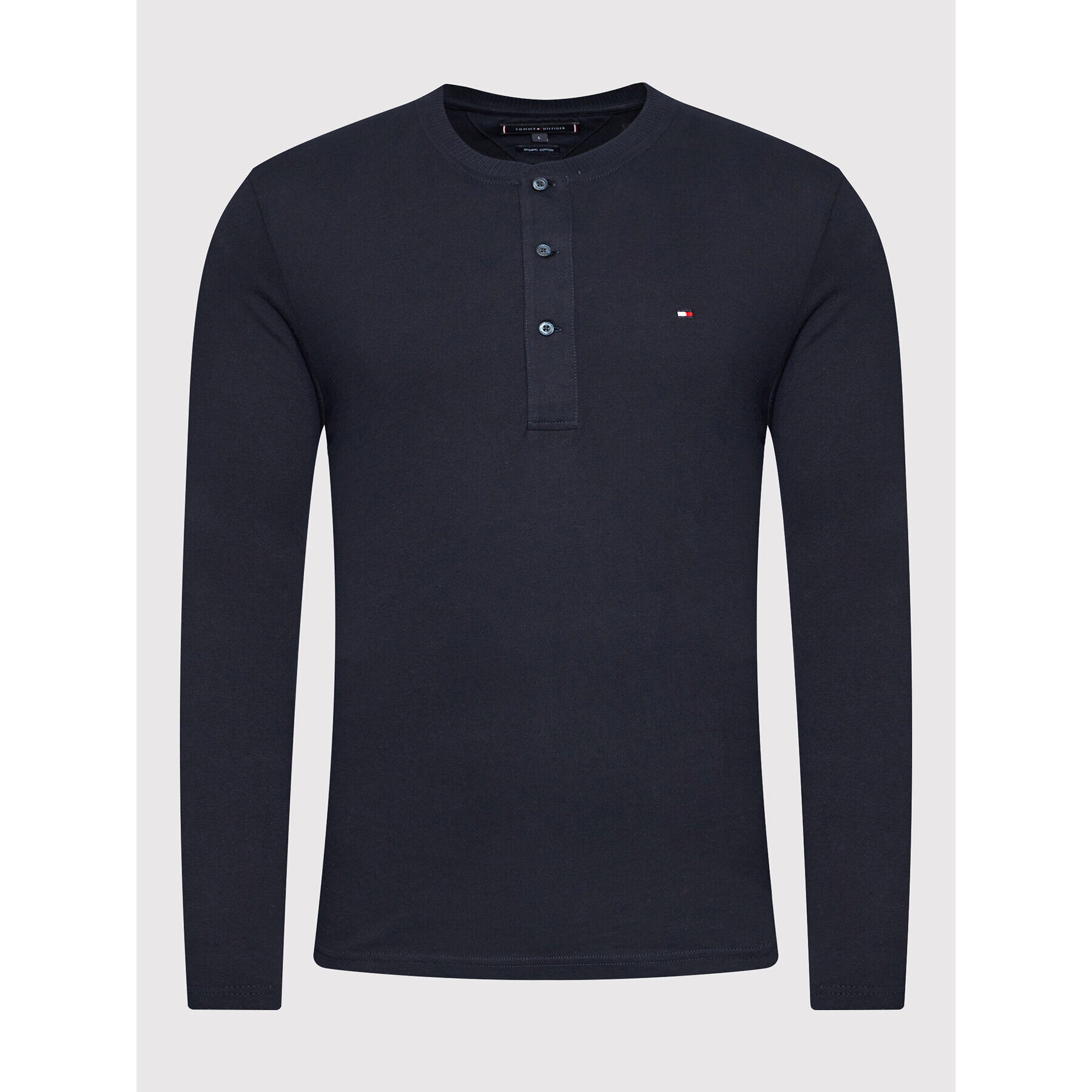 Tommy Hilfiger Тениска с дълъг ръкав Classic Henley MW0MW20159 Тъмносин Regular Fit - Pepit.bg