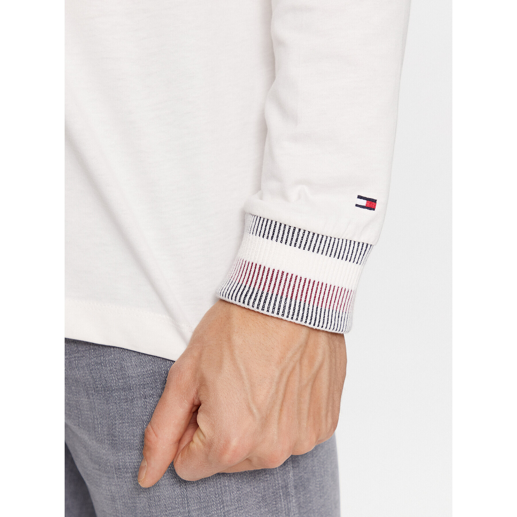 Tommy Hilfiger Тениска с дълъг ръкав Collegiate MW0MW32591 Бял Regular Fit - Pepit.bg