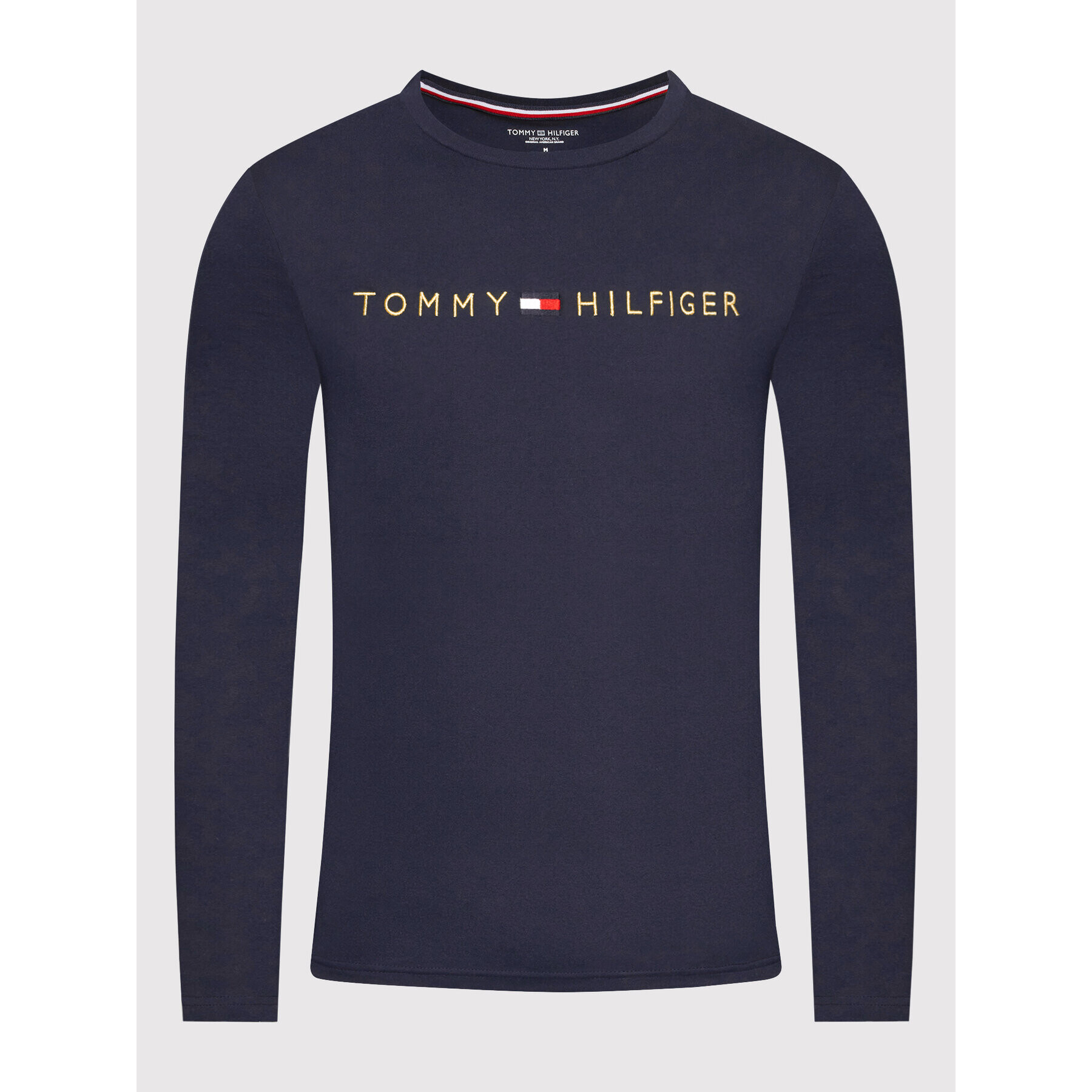 Tommy Hilfiger Тениска с дълъг ръкав Logo Gold UM0UM01640 Тъмносин Regular Fit - Pepit.bg