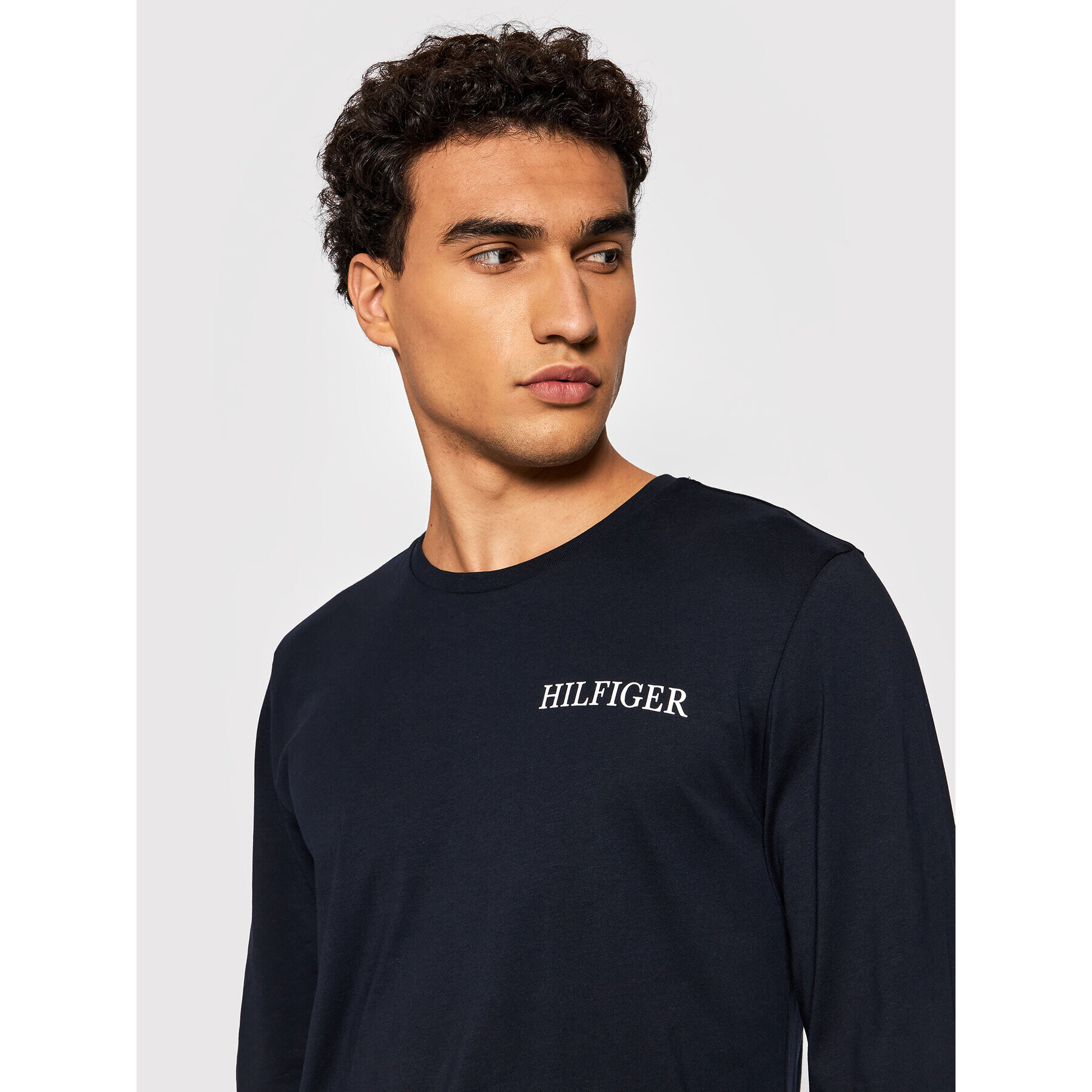 Tommy Hilfiger Тениска с дълъг ръкав Logo On Back MW0MW21461 Тъмносин Regular Fit - Pepit.bg