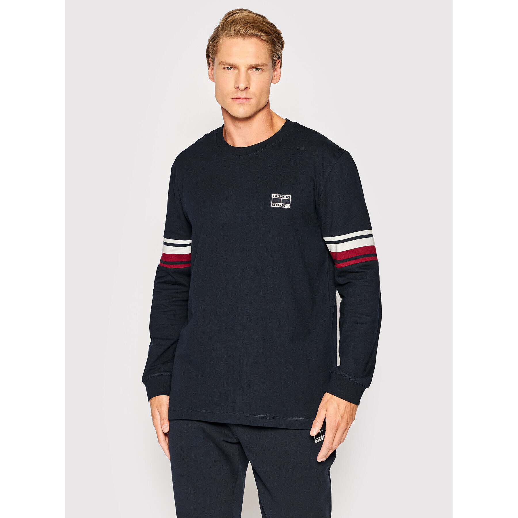 Tommy Hilfiger Тениска с дълъг ръкав MW0MW25953 Тъмносин Regular Fit - Pepit.bg