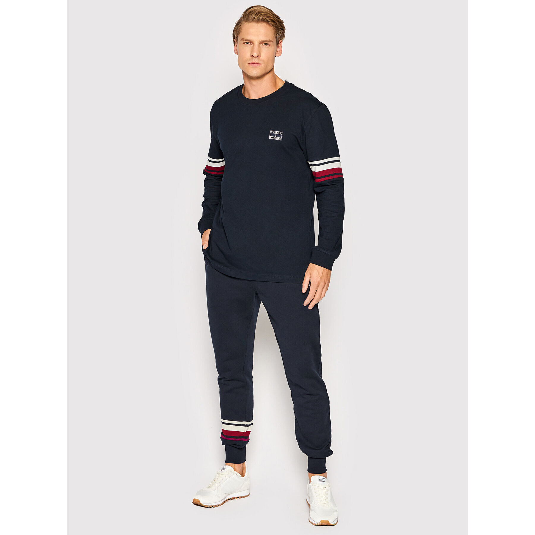 Tommy Hilfiger Тениска с дълъг ръкав MW0MW25953 Тъмносин Regular Fit - Pepit.bg