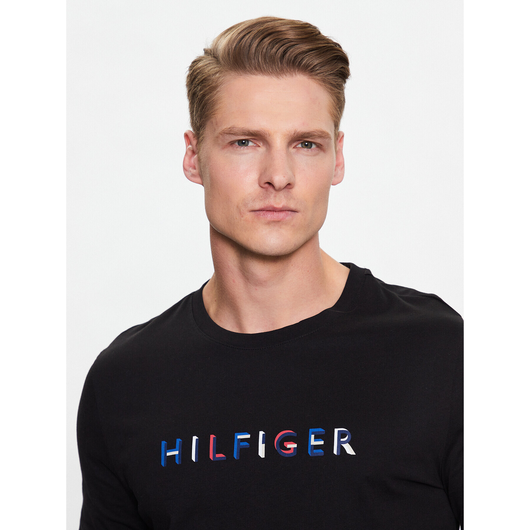 Tommy Hilfiger Тениска с дълъг ръкав MW0MW31537 Черен Slim Fit - Pepit.bg