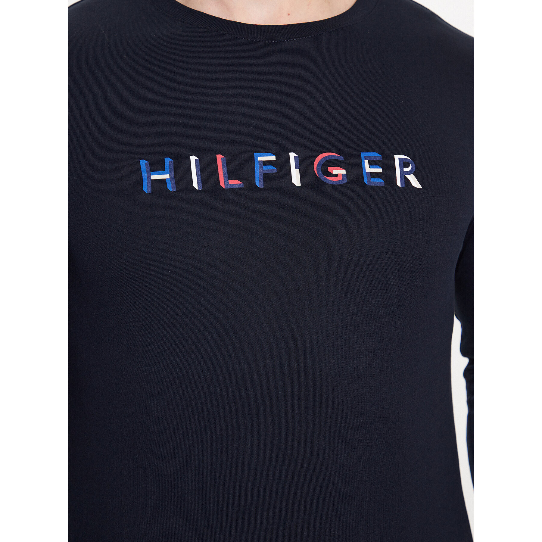 Tommy Hilfiger Тениска с дълъг ръкав MW0MW31537 Тъмносин Slim Fit - Pepit.bg