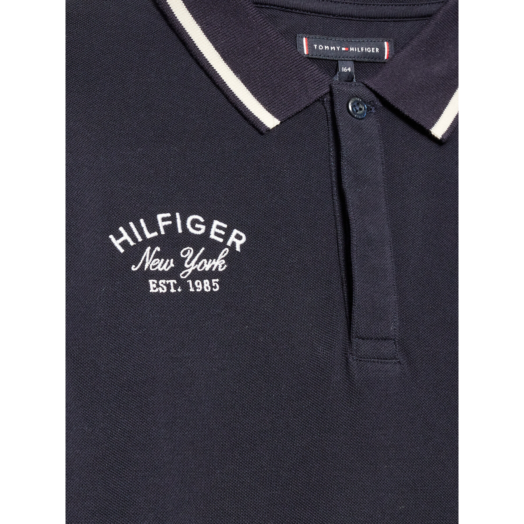 Tommy Hilfiger Тениска с яка и копчета Icon KB0KB08153 D Тъмносин Regular Fit - Pepit.bg