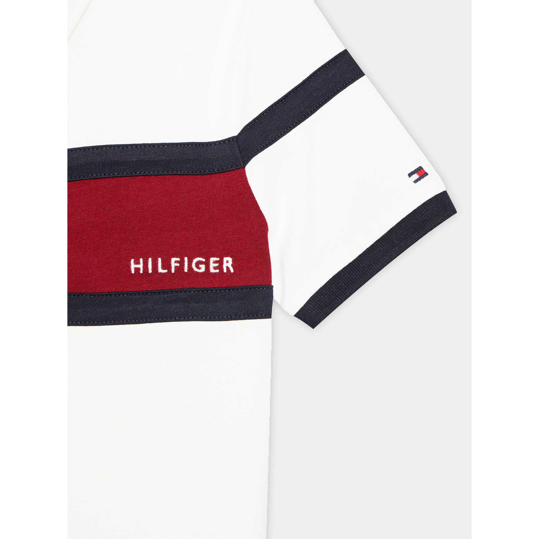 Tommy Hilfiger Тениска с яка и копчета KB0KB08158 Бял Regular Fit - Pepit.bg