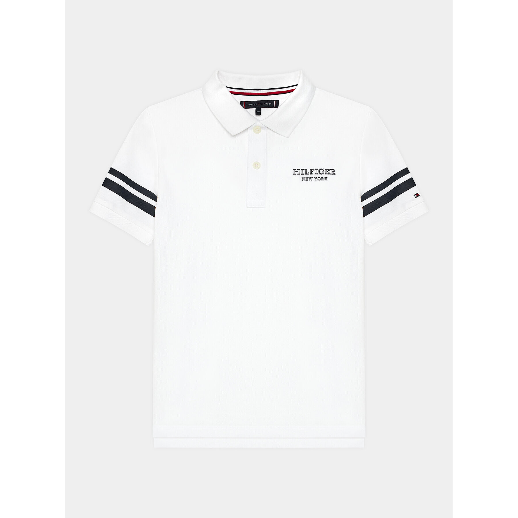 Tommy Hilfiger Тениска с яка и копчета Monotype KB0KB08882 D Бял Regular Fit - Pepit.bg