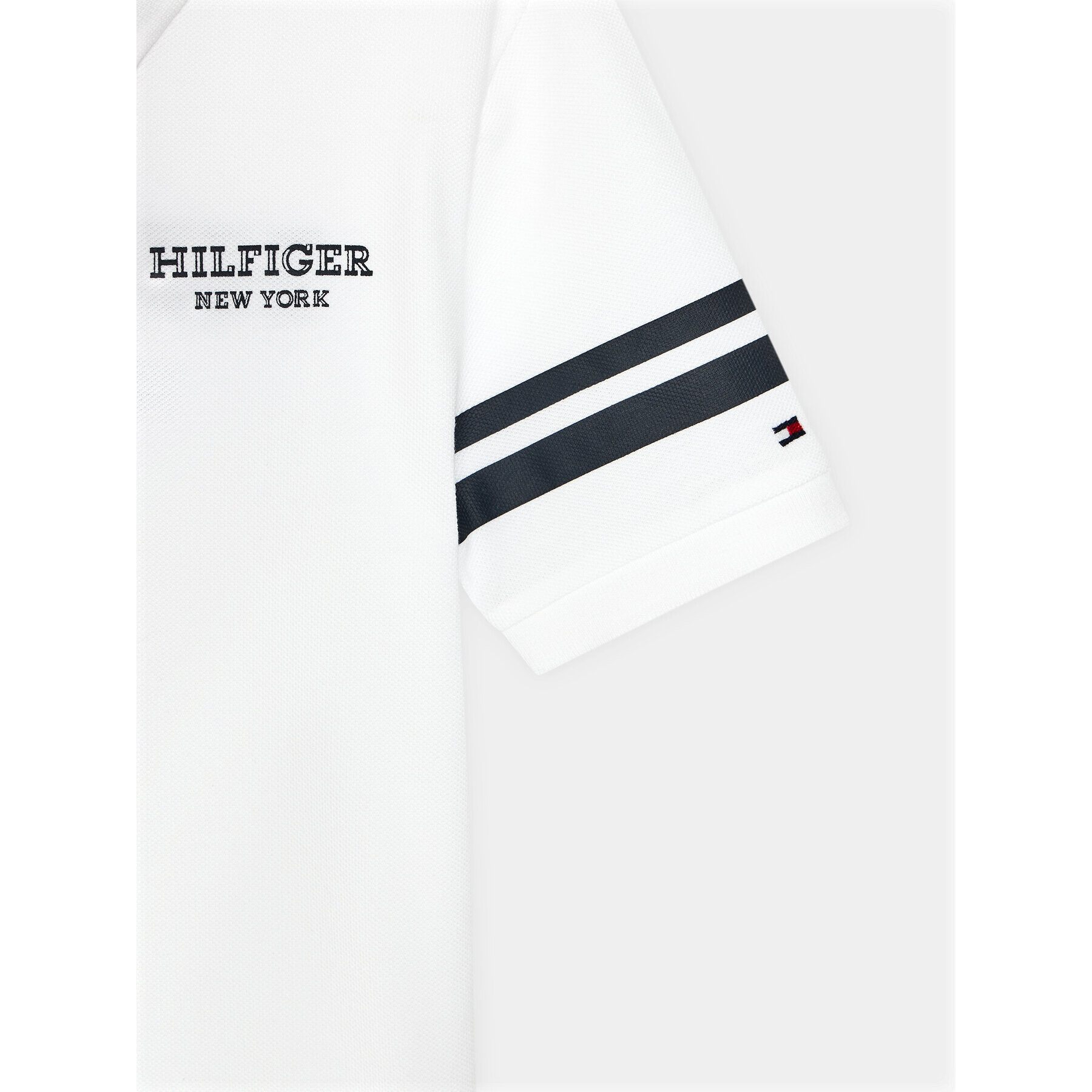 Tommy Hilfiger Тениска с яка и копчета Monotype KB0KB08882 D Бял Regular Fit - Pepit.bg