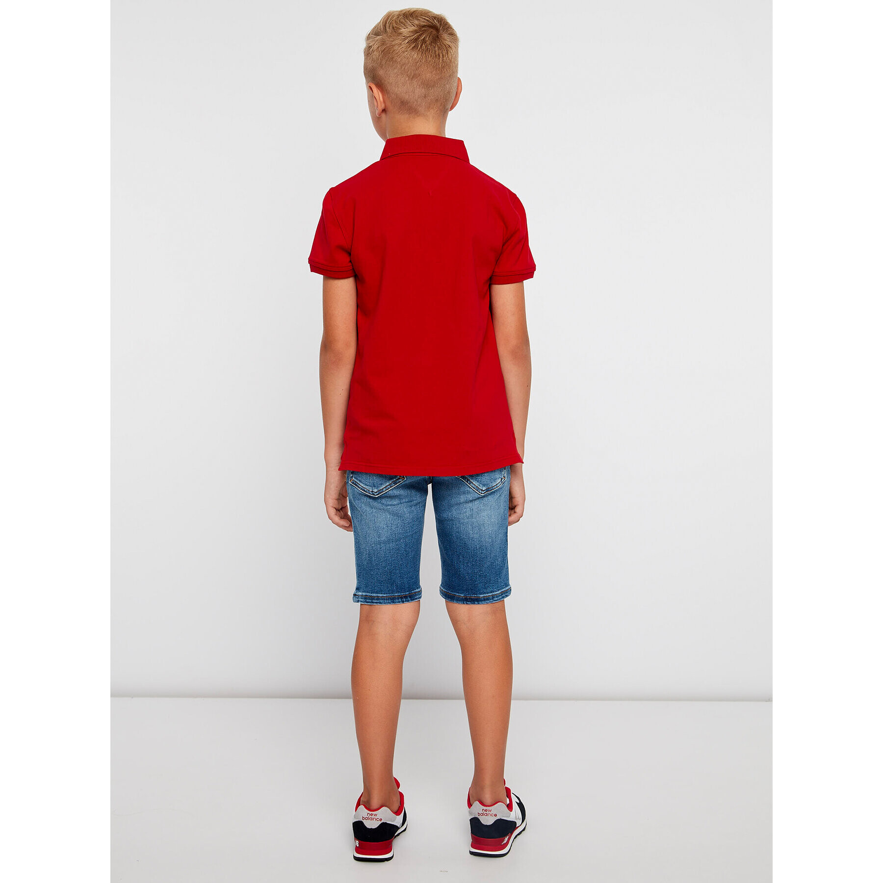 Tommy Hilfiger Тениска с яка и копчета Boys Tommy KB0KB03975 S Червен Regular Fit - Pepit.bg