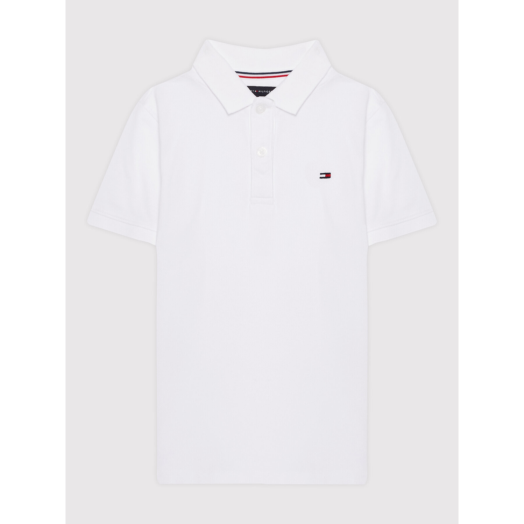 Tommy Hilfiger Тениска с яка и копчета KB0KB07365 Бял Regular Fit - Pepit.bg