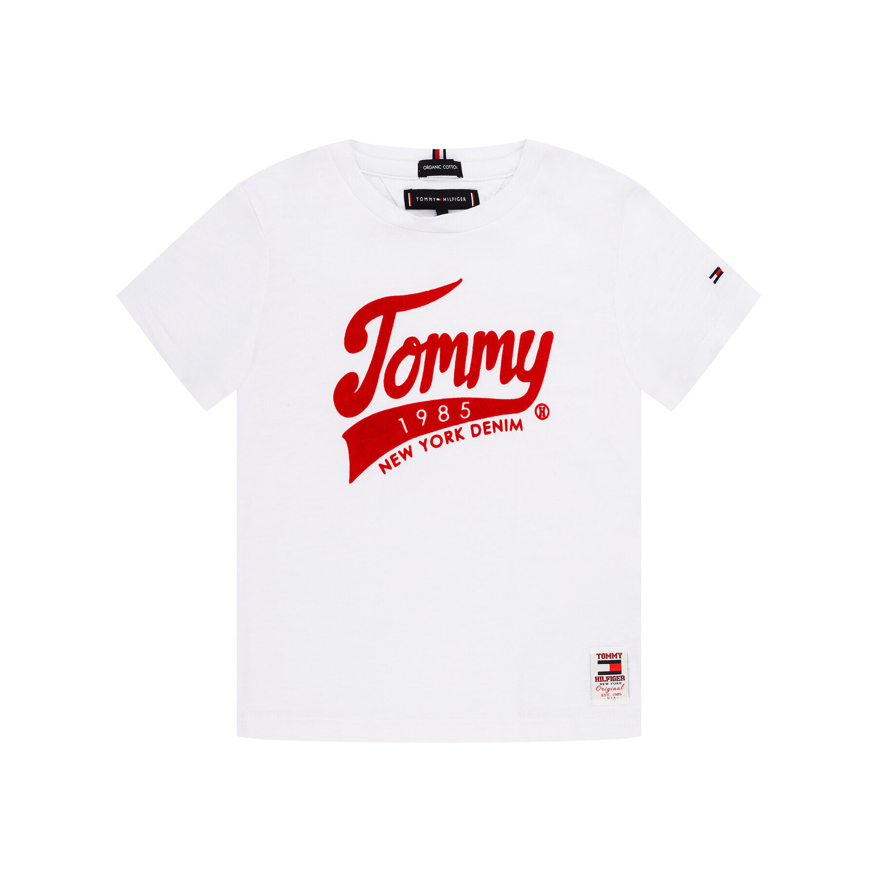 Tommy Hilfiger Тишърт 1985 KB0KB05497 M Бял Regular Fit - Pepit.bg