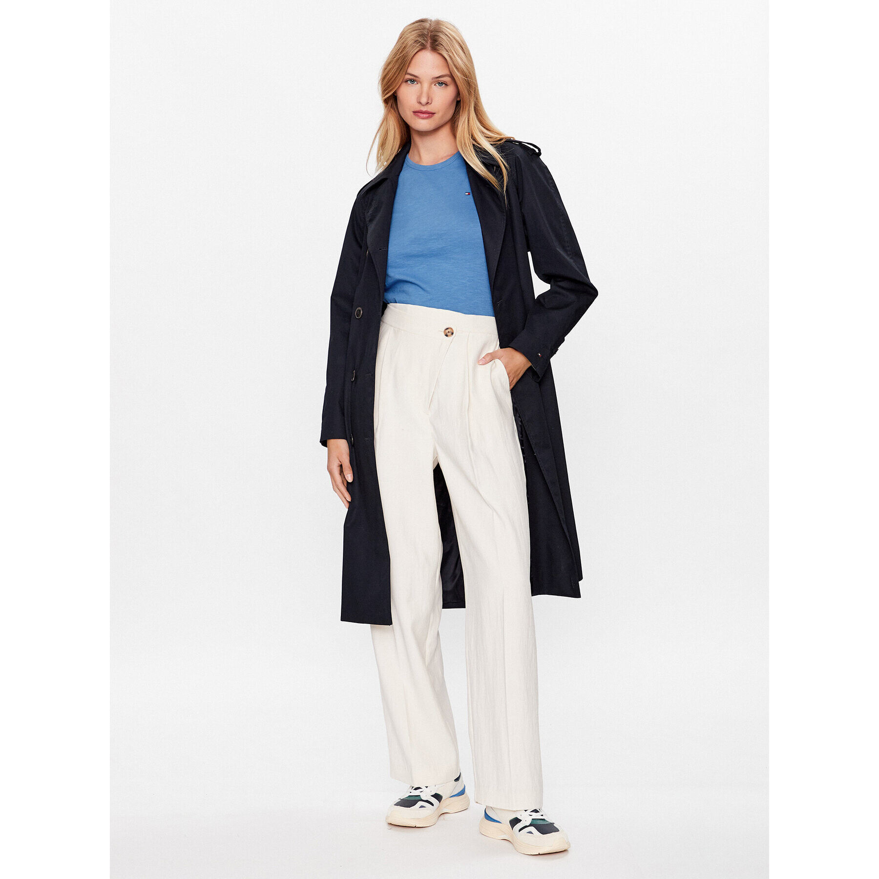Tommy Hilfiger Тишърт 1985 WW0WW37857 Син Slim Fit - Pepit.bg