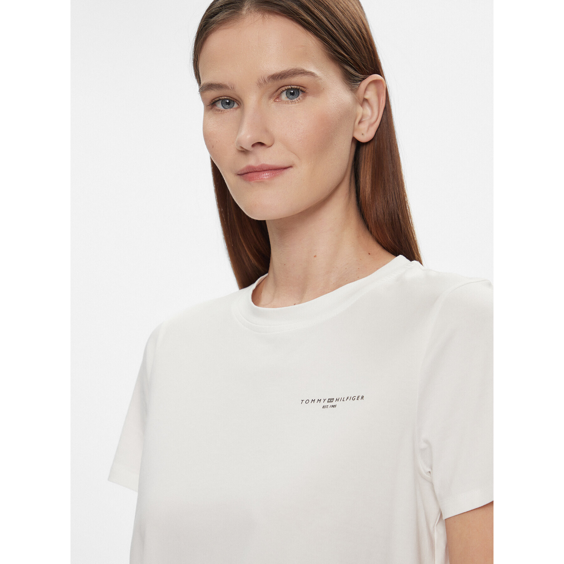 Tommy Hilfiger Тишърт 1985 WW0WW37877 Бял Regular Fit - Pepit.bg